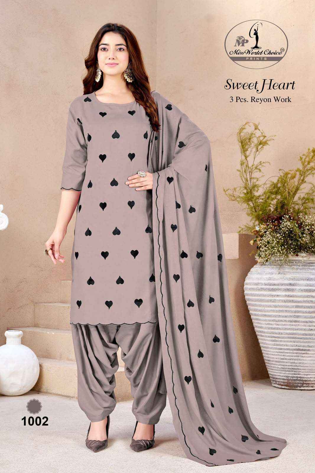 Miss World Choice Sweet Heart Vol 1 Rayon Dress Material 5 pcs Catalogue
