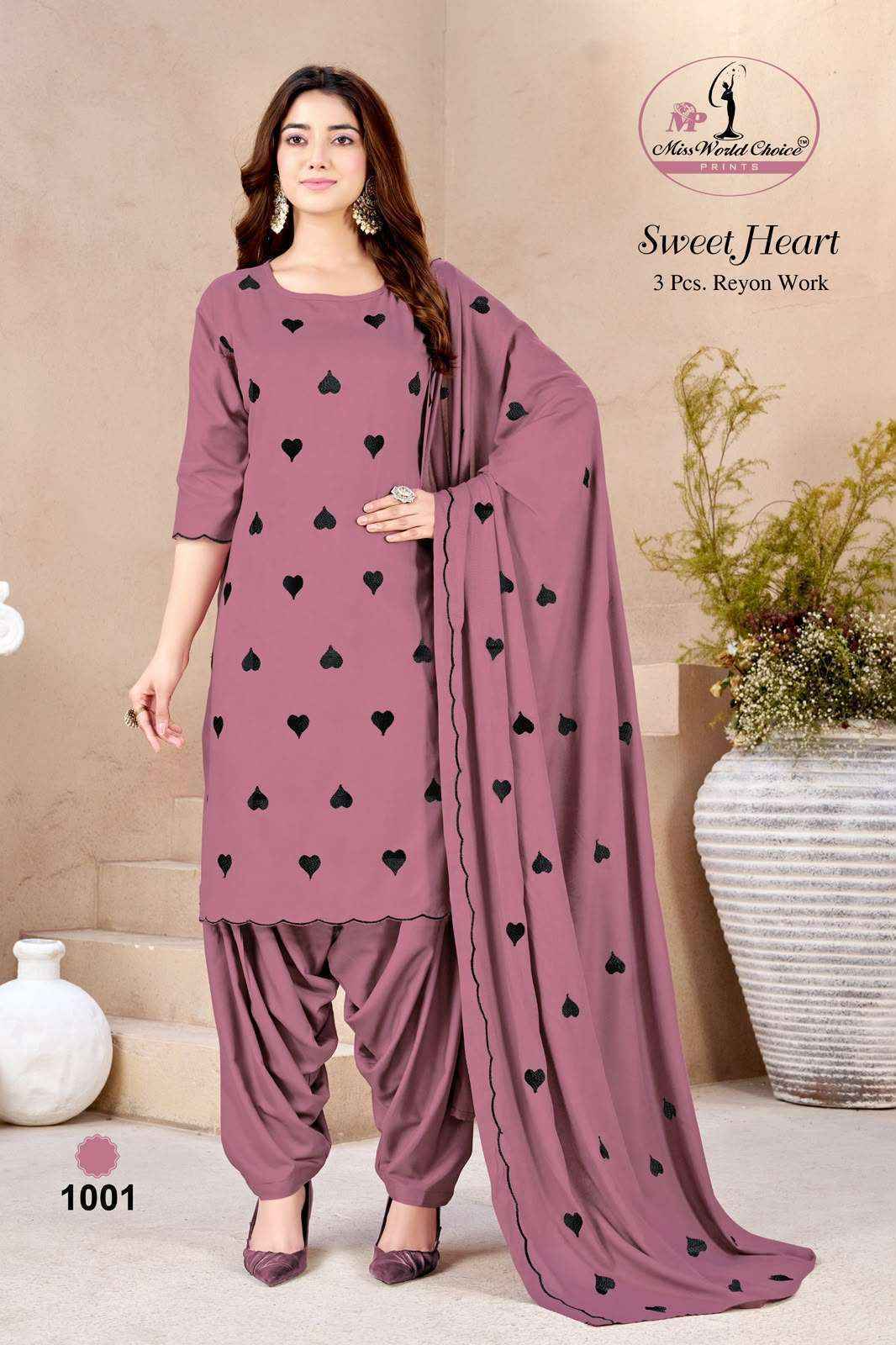 Miss World Choice Sweet Heart Vol 1 Rayon Dress Material 5 pcs Catalogue