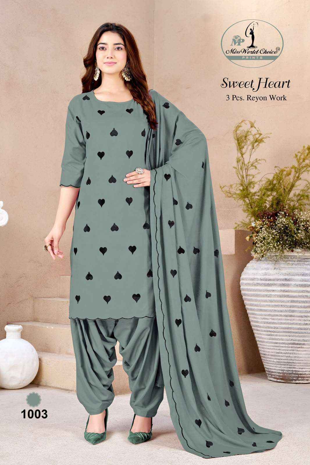 Miss World Choice Sweet Heart Vol 1 Rayon Dress Material 5 pcs Catalogue