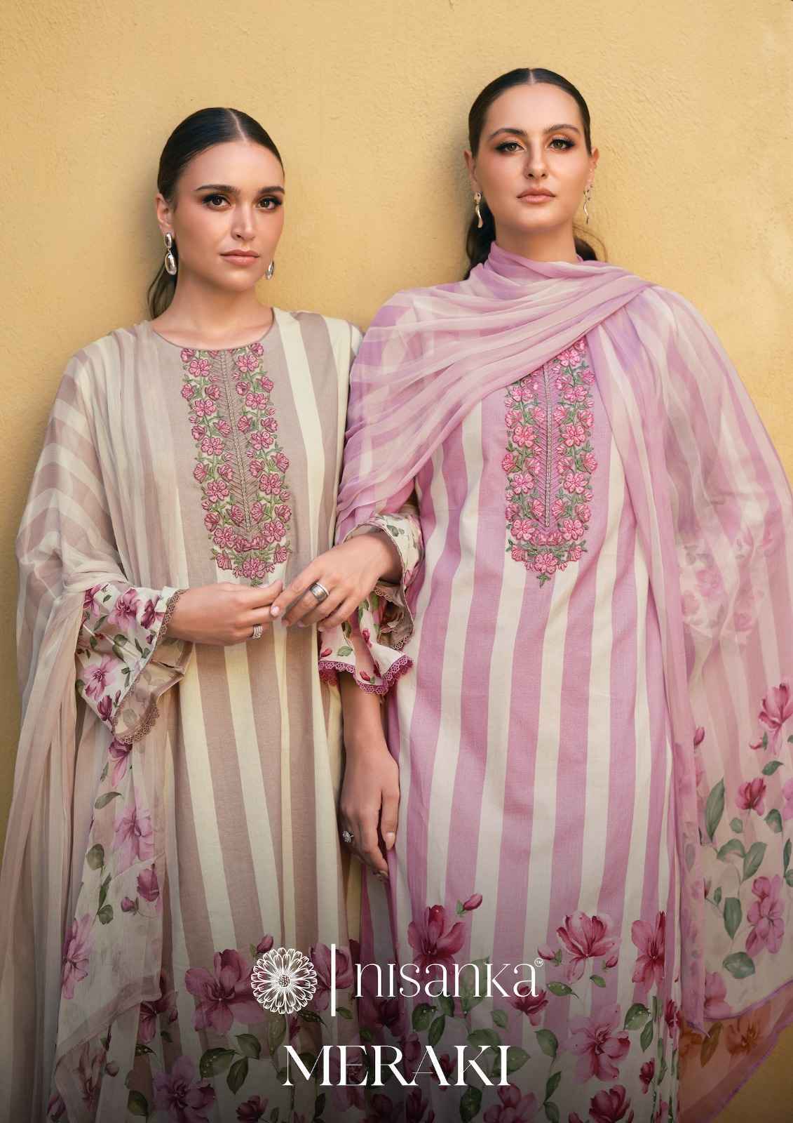 Nisanka Meraki Jam Satin Dress Material 6 pcs Catalogue
