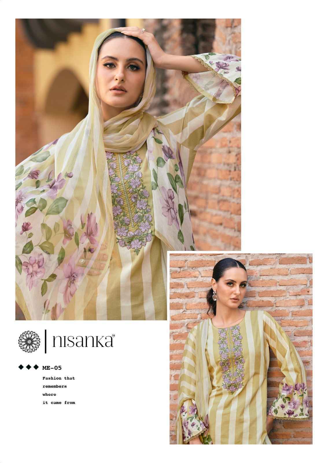 Nisanka Meraki Jam Satin Dress Material 6 pcs Catalogue