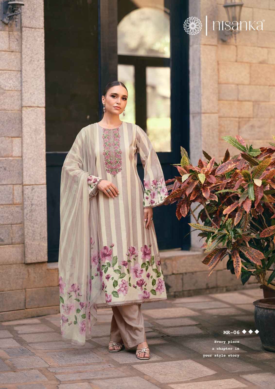 Nisanka Meraki Jam Satin Dress Material 6 pcs Catalogue