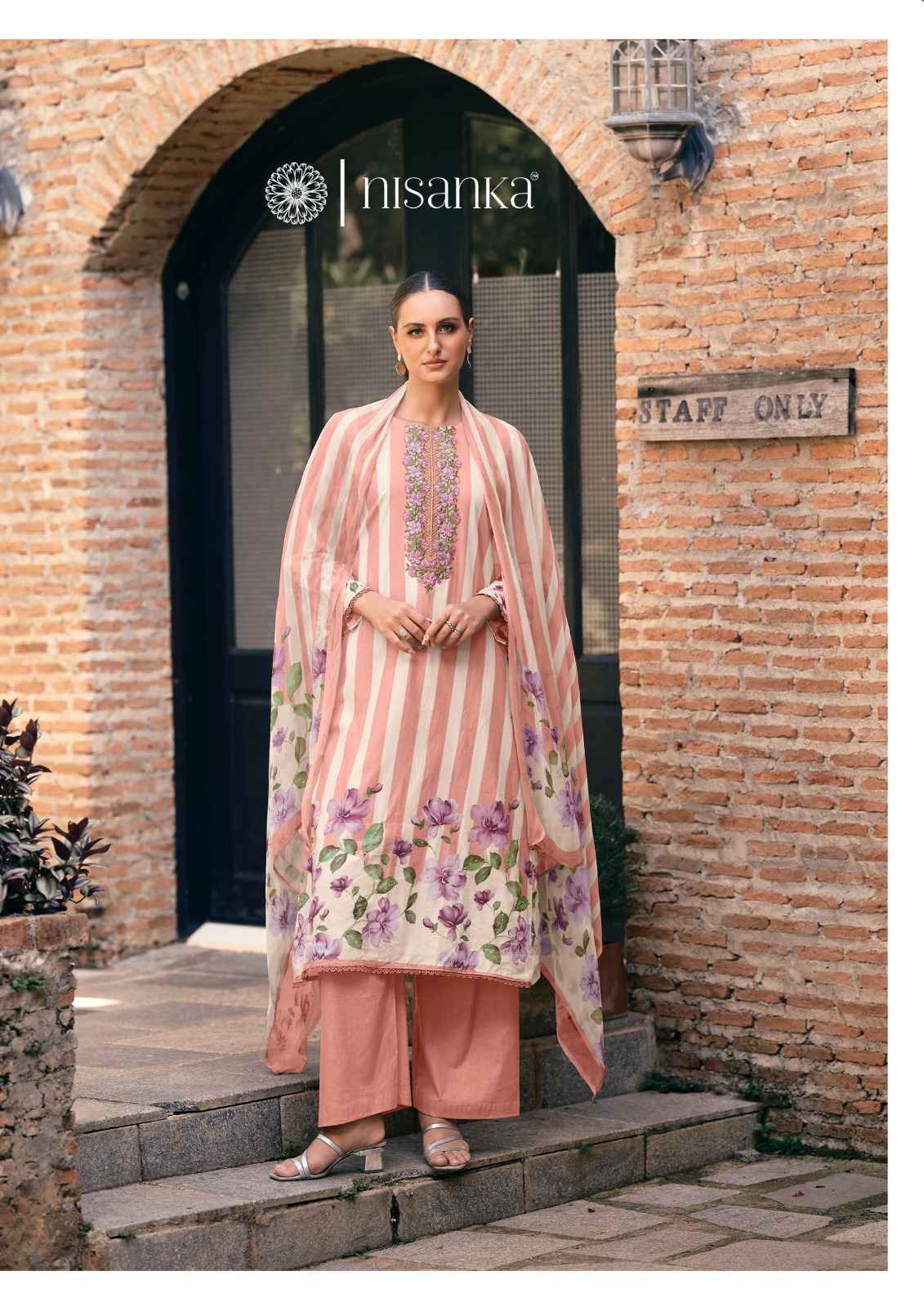 Nisanka Meraki Jam Satin Dress Material 6 pcs Catalogue