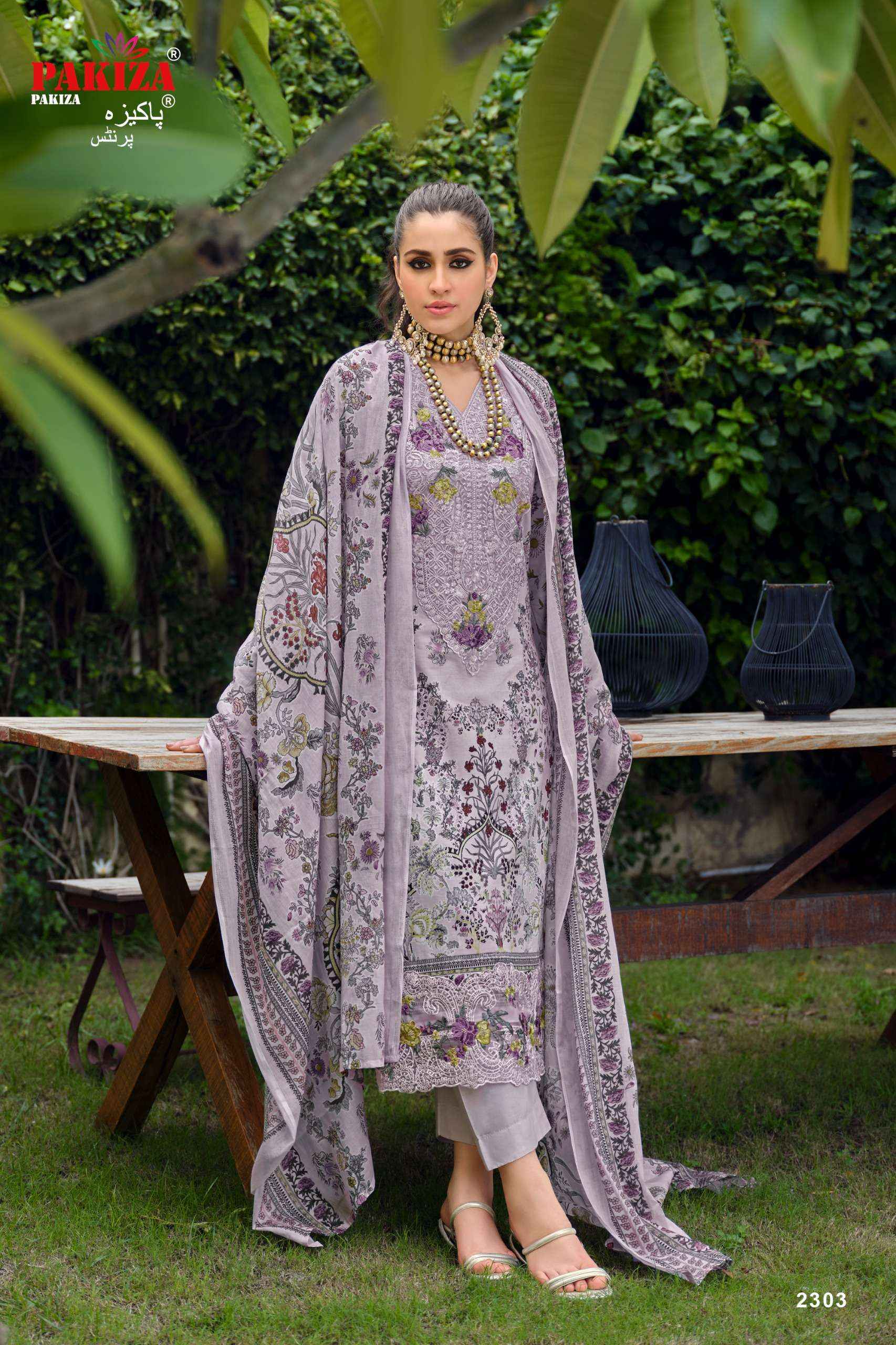 Pakiza Prints Gulnawaz Vol 23 Lawn Cotton Dress Material 4 pcs Catalogue
