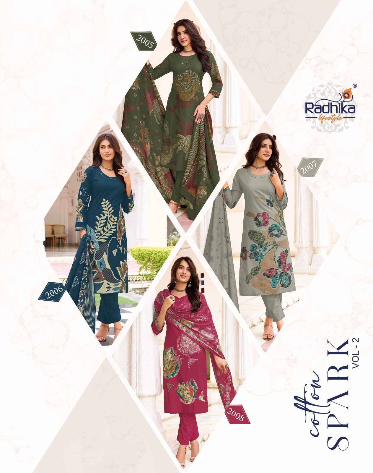 Radhika Lifestyle Cotton Spark Vol 2 Cotton Kurti Combo 8 pcs Catalogue