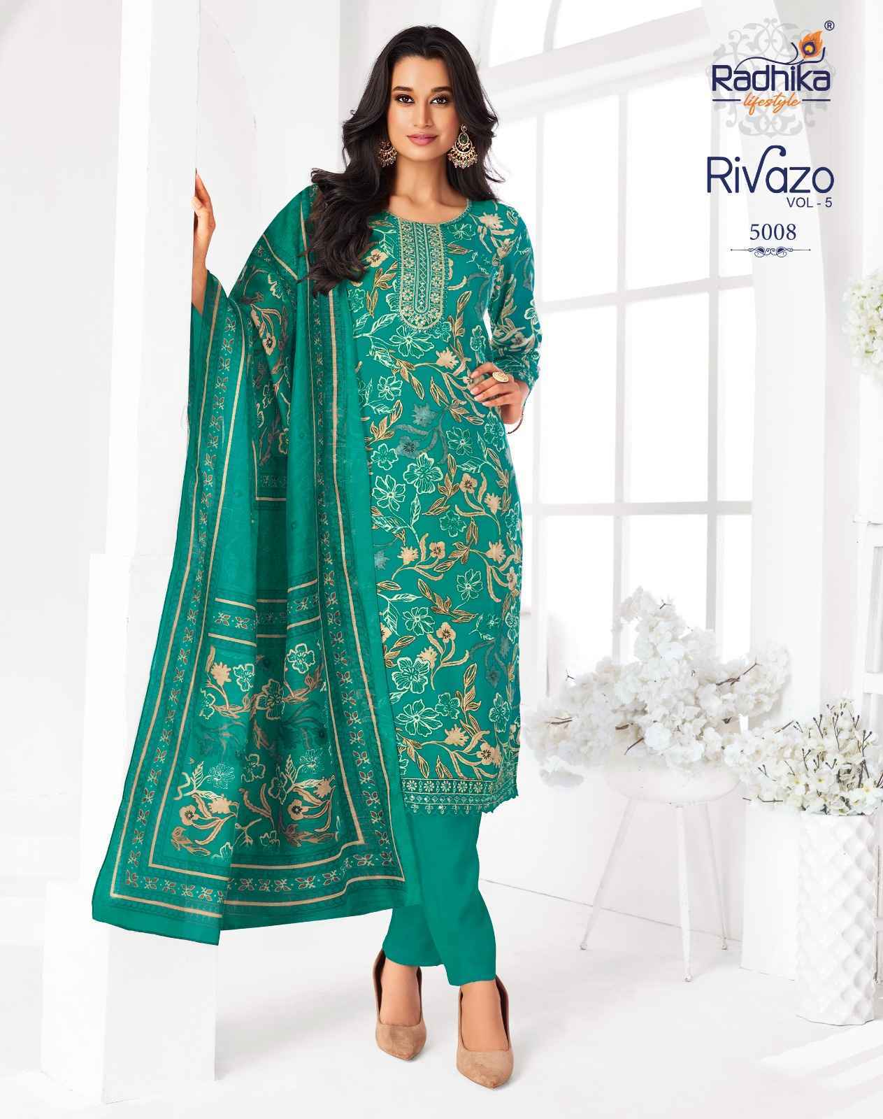 Radhika Lifestyle Rivazo Vol 5 Reyon Kurti Combo 8 pcs Catalogue