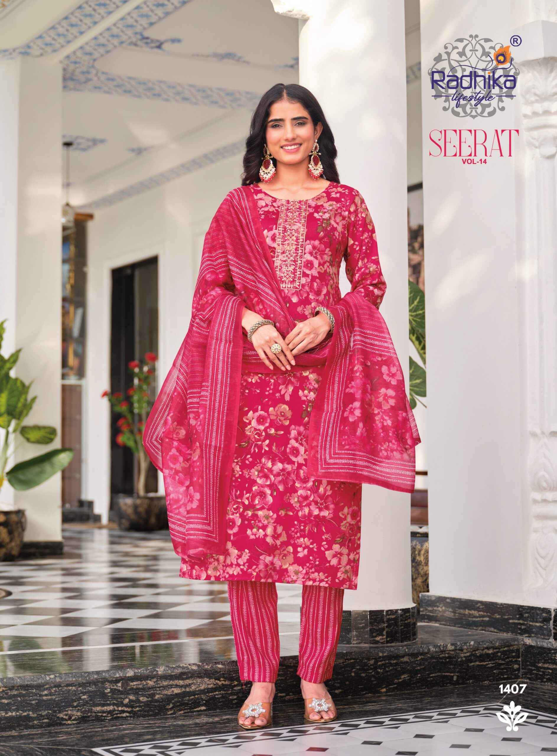Radhika Lifestyle Seerat Vol 14 Rayon Kurti Combo 8 pcs Catalogue