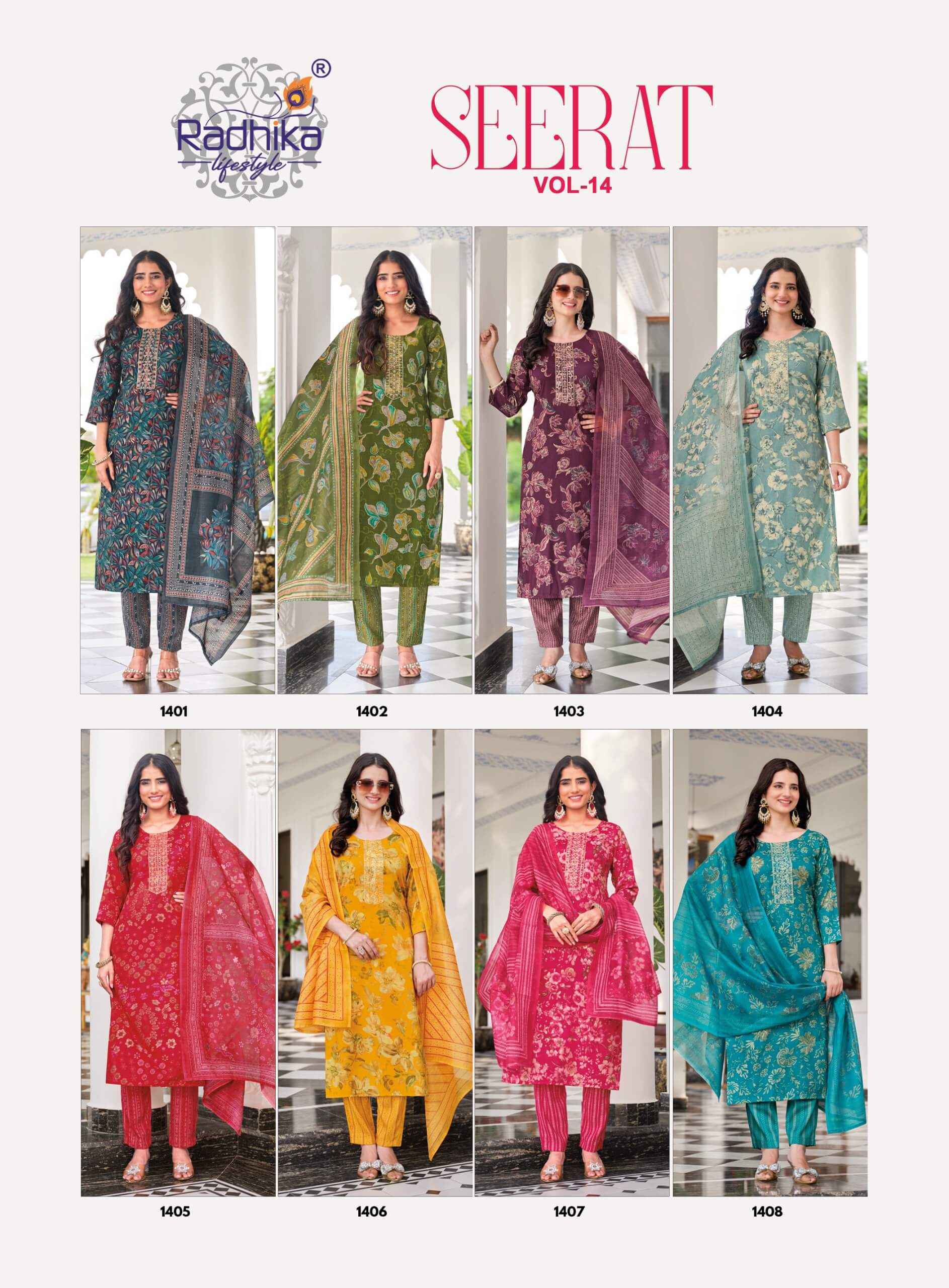 Radhika Lifestyle Seerat Vol 14 Rayon Kurti Combo 8 pcs Catalogue