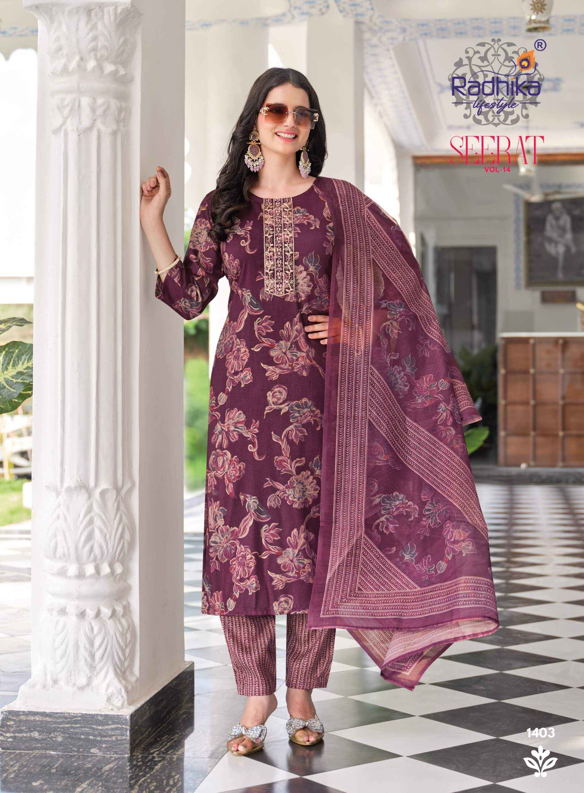 Radhika Lifestyle Seerat Vol 14 Rayon Kurti Combo 8 pcs Catalogue