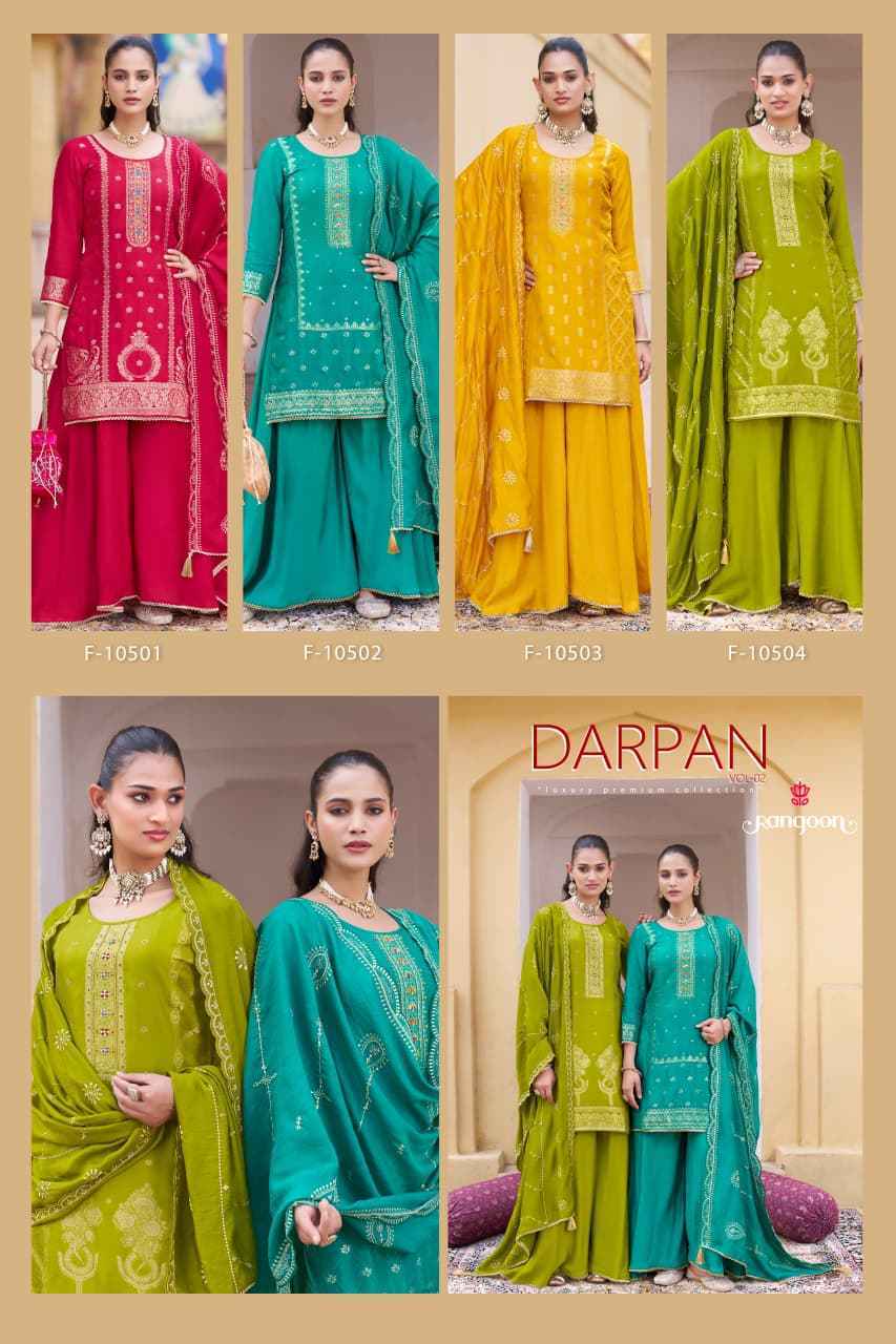 Rangoon Darpan Vol 2 Readymade Russian Jacquard Dress 4 pcs Catalogue