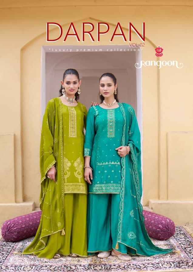 Rangoon Darpan Vol 2 Readymade Russian Jacquard Dress 4 pcs Catalogue