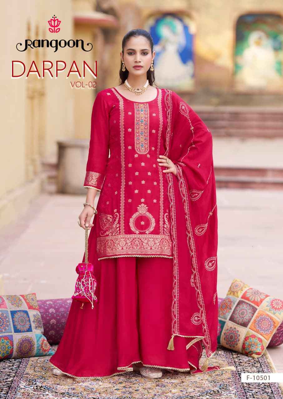Rangoon Darpan Vol 2 Readymade Russian Jacquard Dress 4 pcs Catalogue