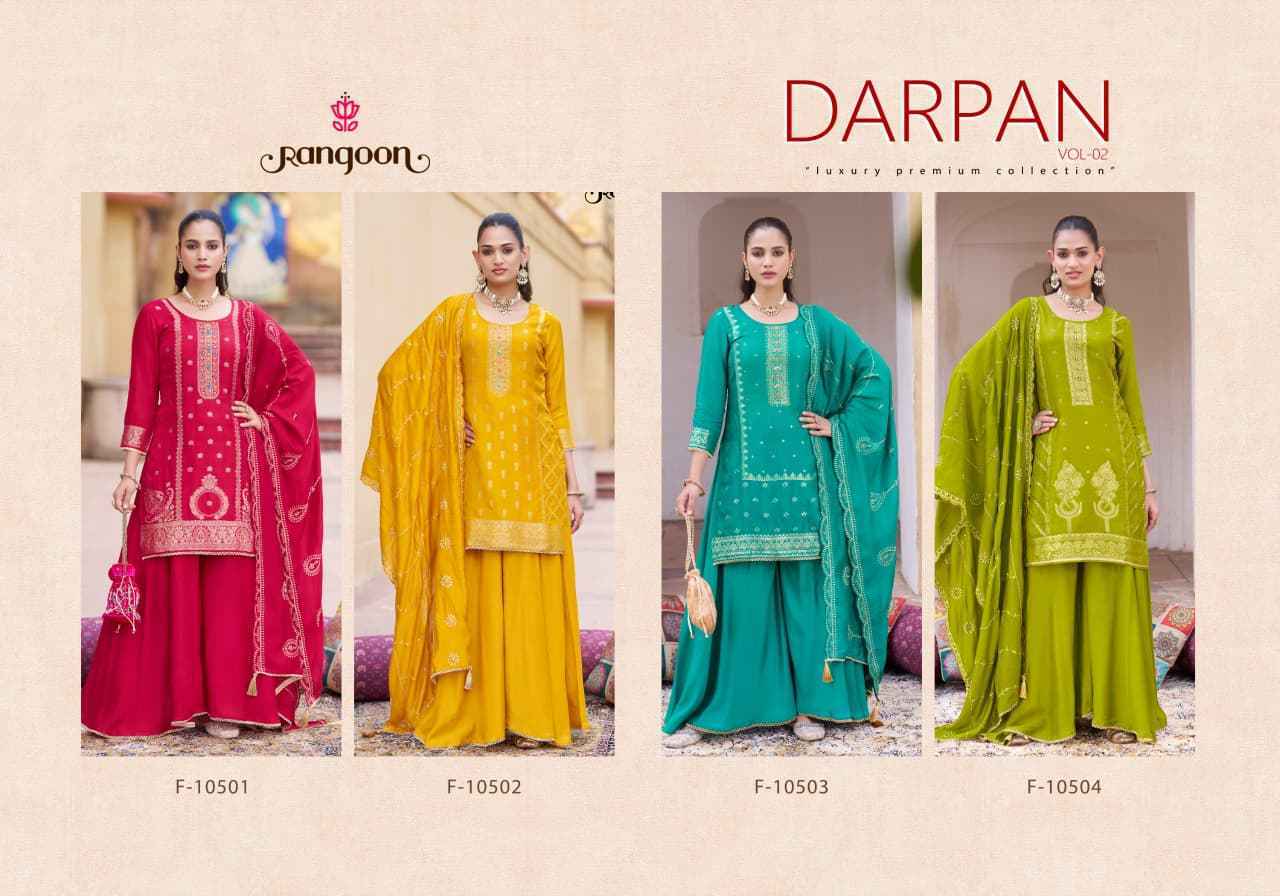 Rangoon Darpan Vol 2 Readymade Russian Jacquard Dress 4 pcs Catalogue