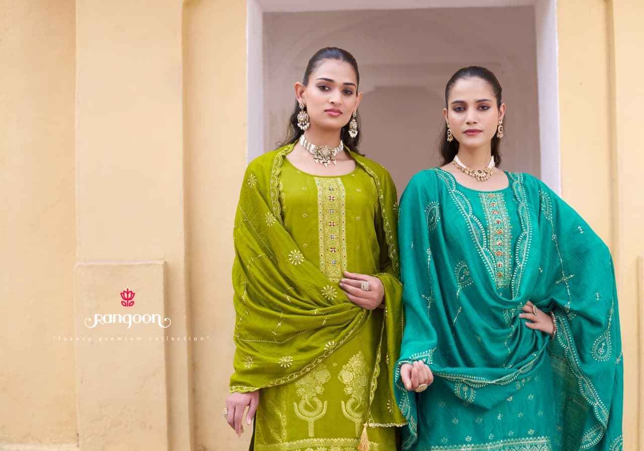 Rangoon Darpan Vol 2 Readymade Russian Jacquard Dress 4 pcs Catalogue
