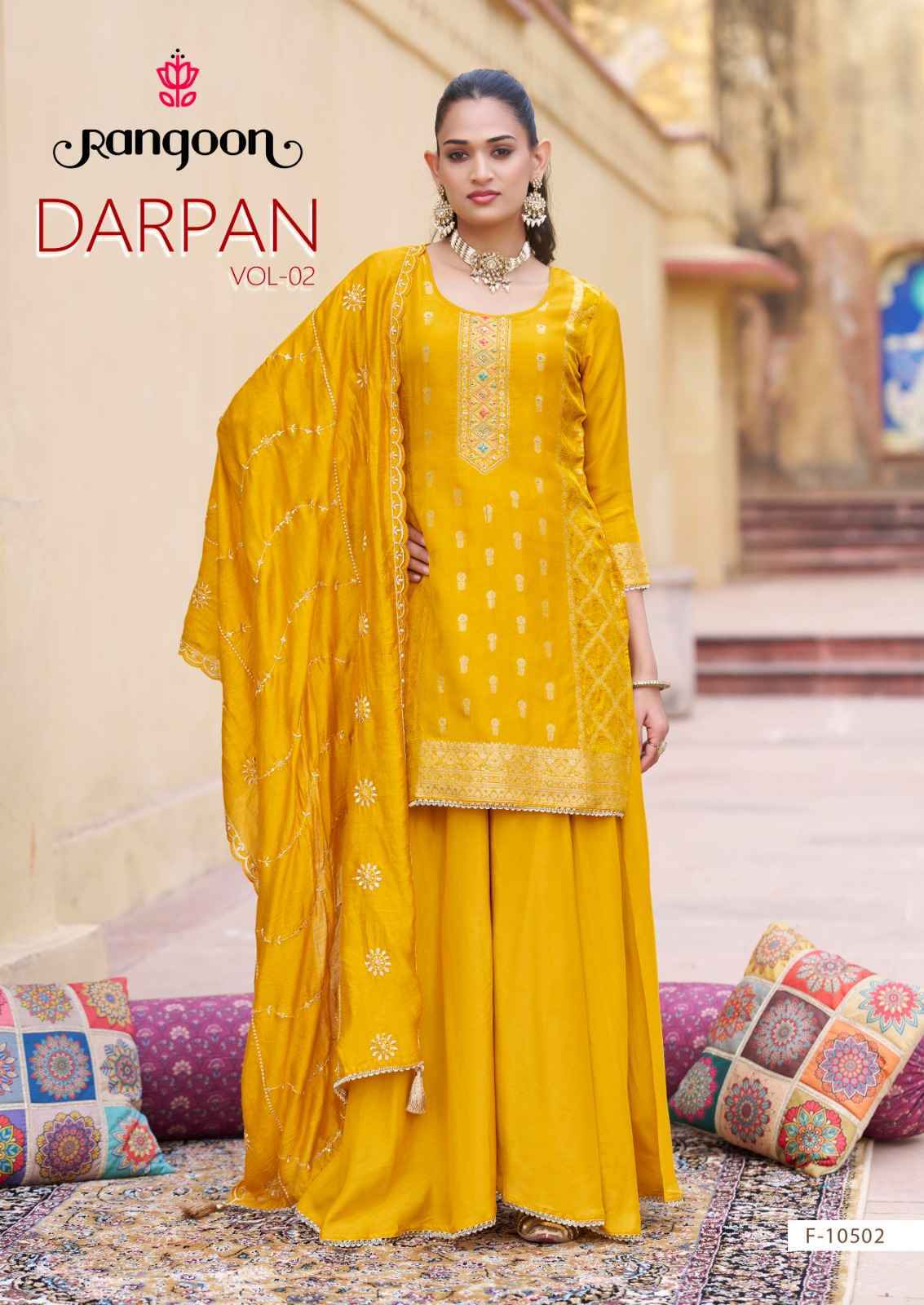 Rangoon Darpan Vol 2 Readymade Russian Jacquard Dress 4 pcs Catalogue