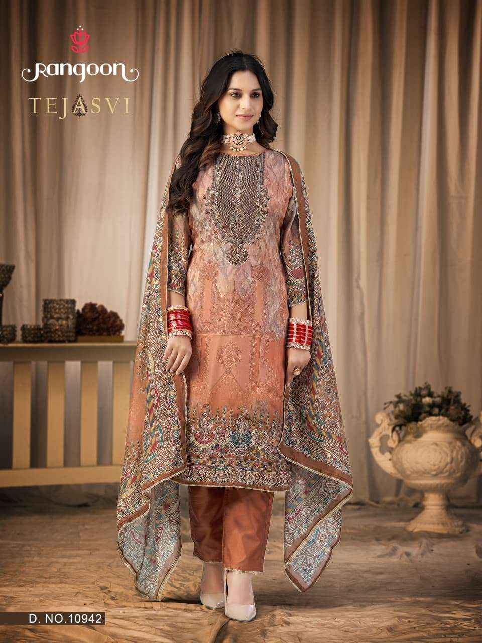 Rangoon Tejasvi Readymade Muslin Dress 4 pcs Catalogue