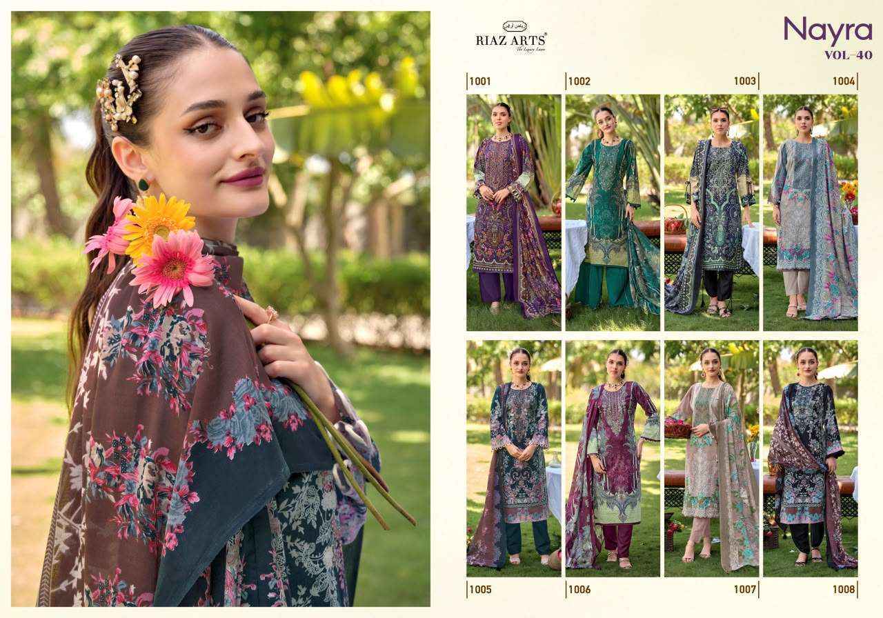 Riaz Arts Nayra Vol 40 Cotton Dress Material 8 pcs Catalogue