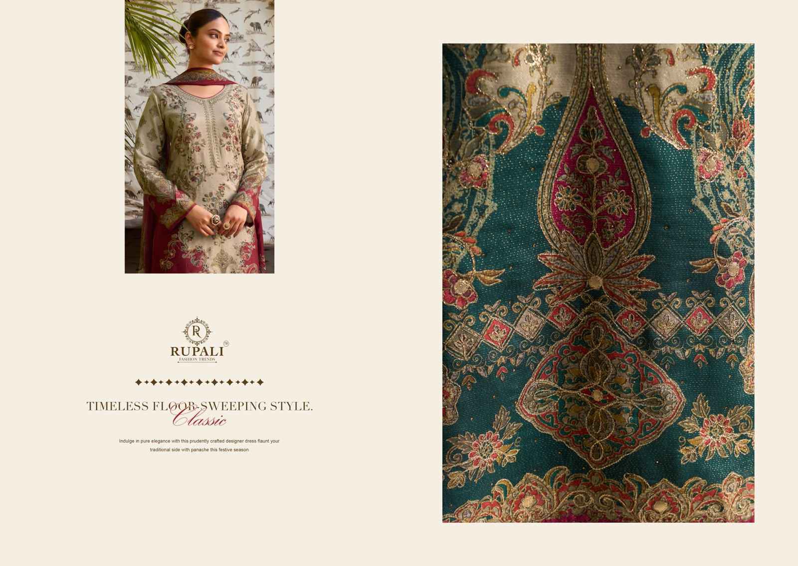 Rupali Fashion Mehra Viscouse Musline Dress Material 4 pcs Catalogue