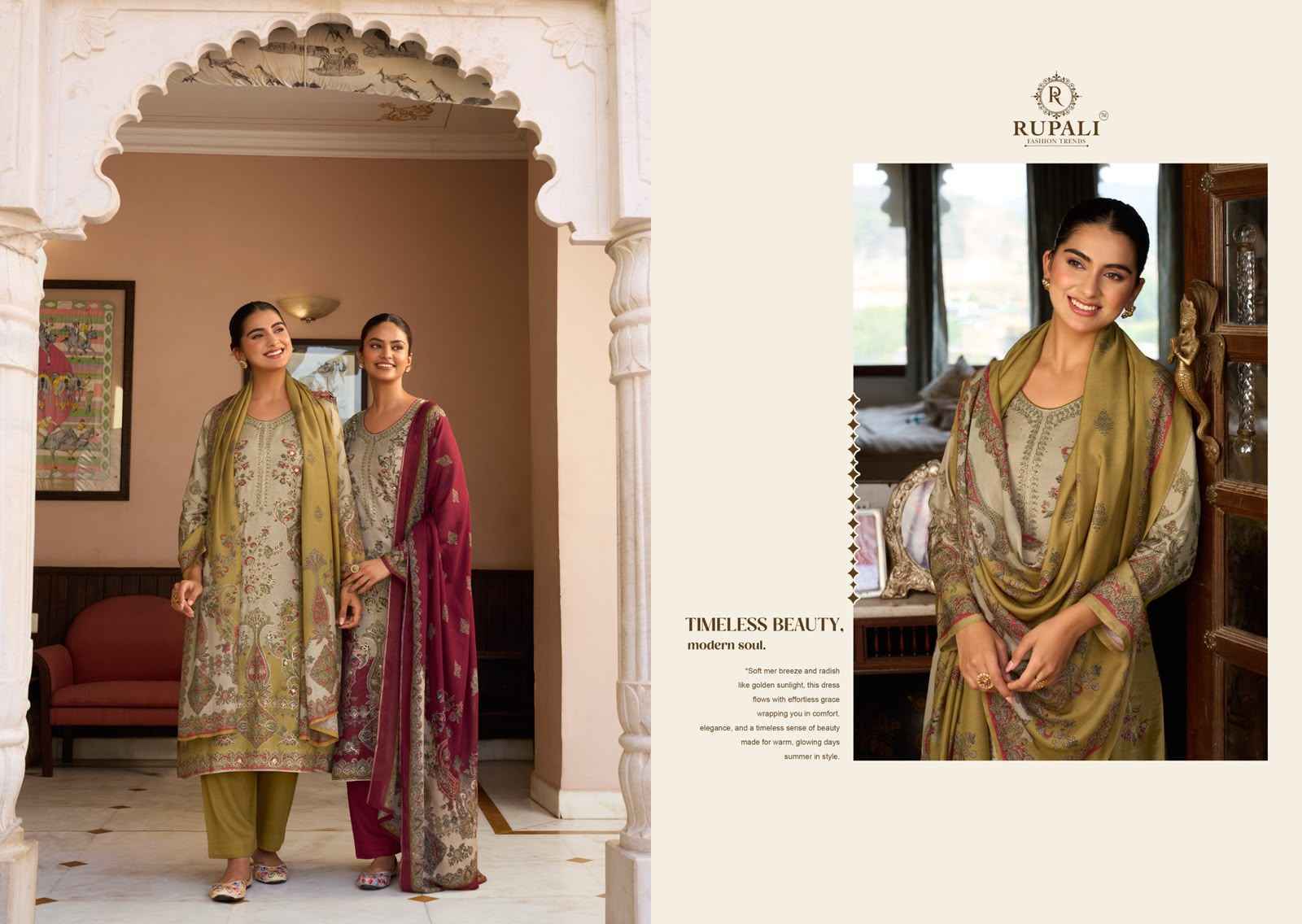 Rupali Fashion Mehra Viscouse Musline Dress Material 4 pcs Catalogue