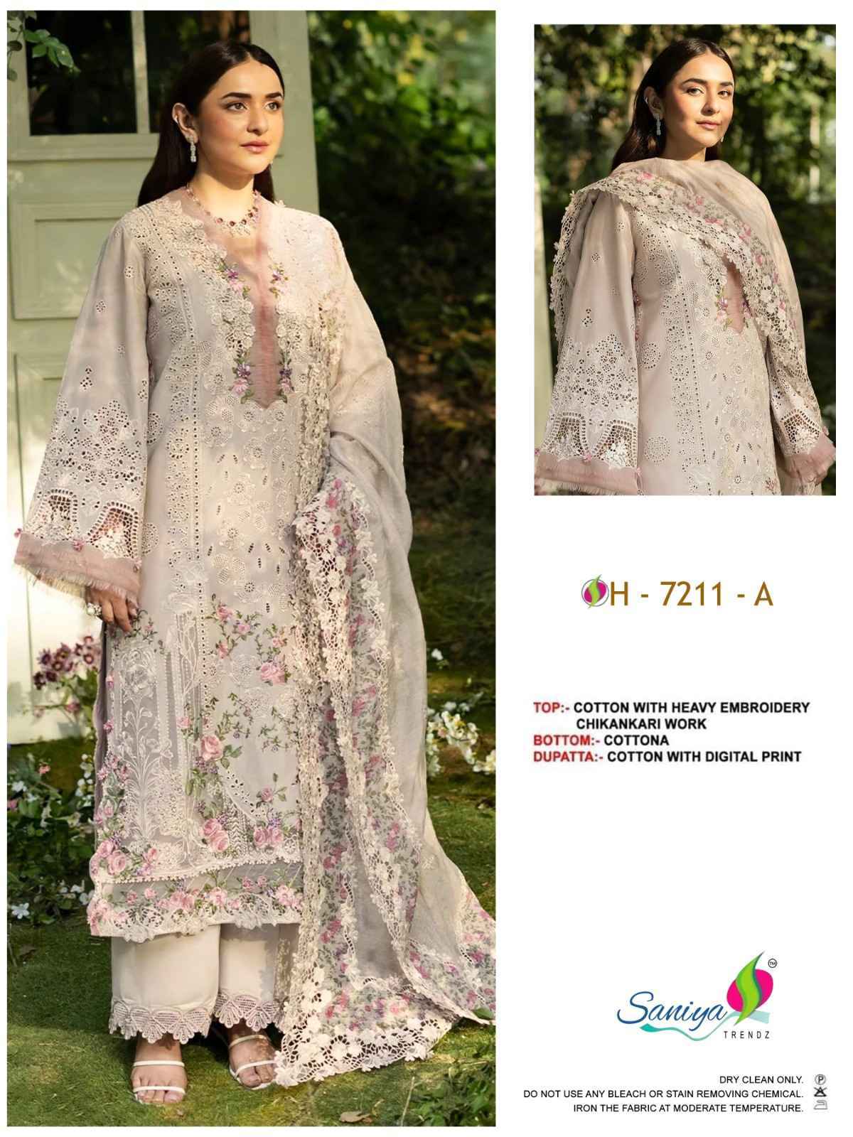 Saniya Trendz D No 7211 Cotton Dress Material 4 pcs Catalogue