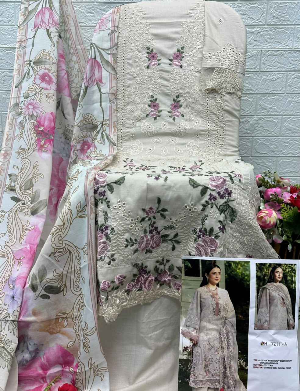 Saniya Trendz D No 7211 Cotton Dress Material 4 pcs Catalogue