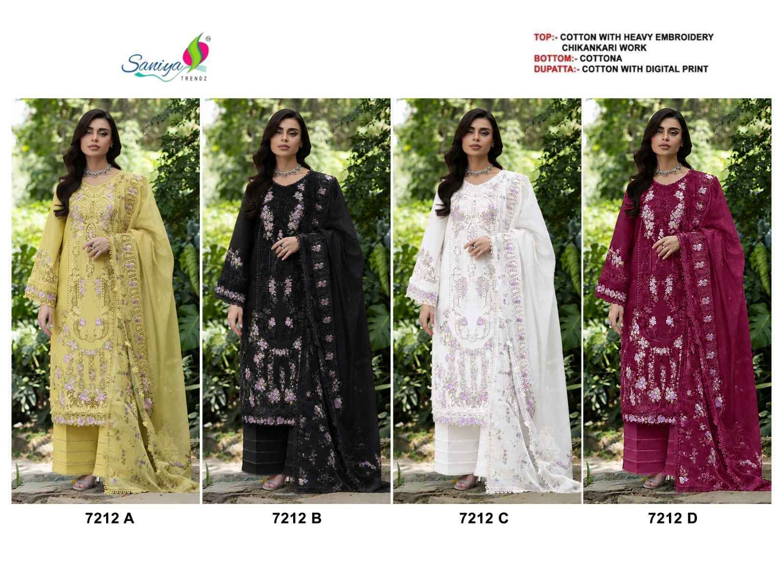 Saniya Trendz D No 7212 Cotton Dress Material 4 pcs Catalogue