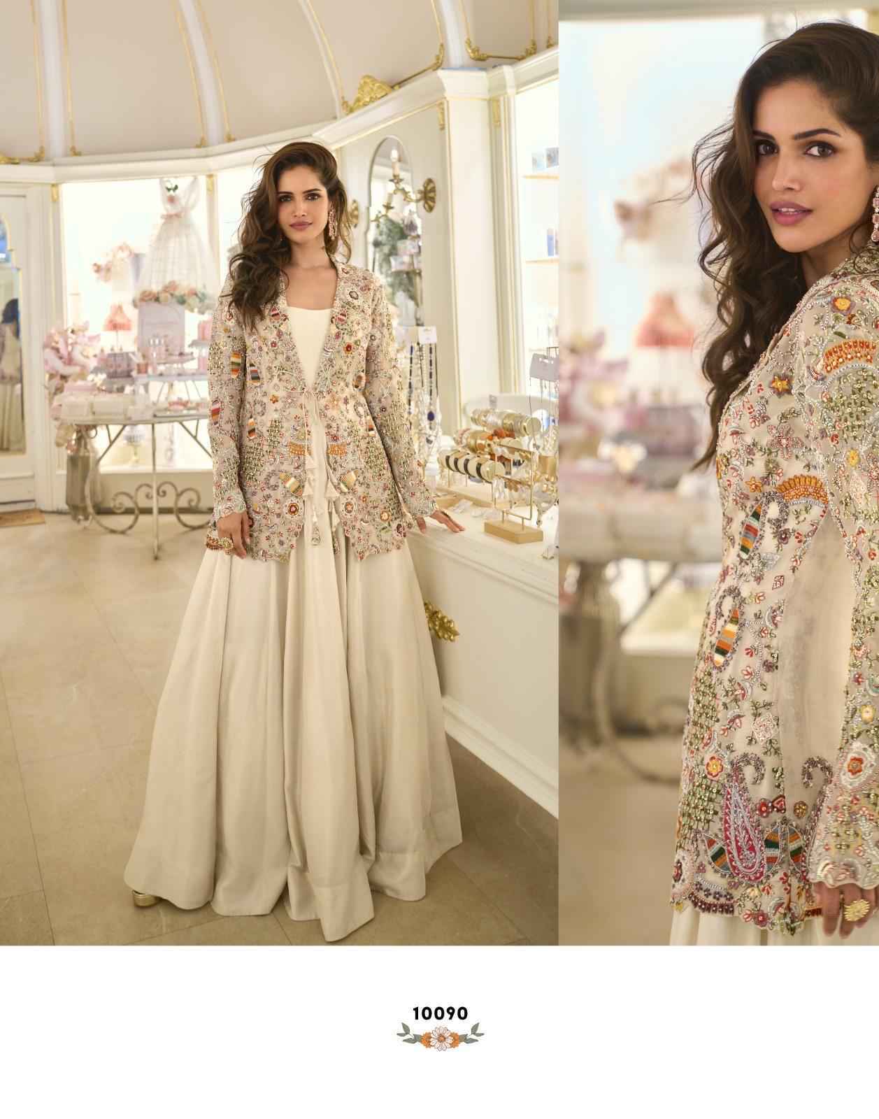 Sayuri Designer Belina Readymade Silk Wedding Gown With Jacket 2 pcs Catalogue