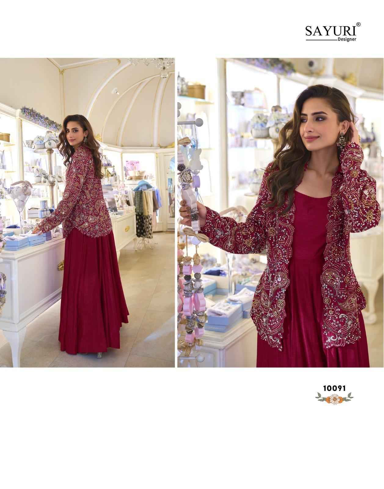 Sayuri Designer Belina Readymade Silk Wedding Gown With Jacket 2 pcs Catalogue