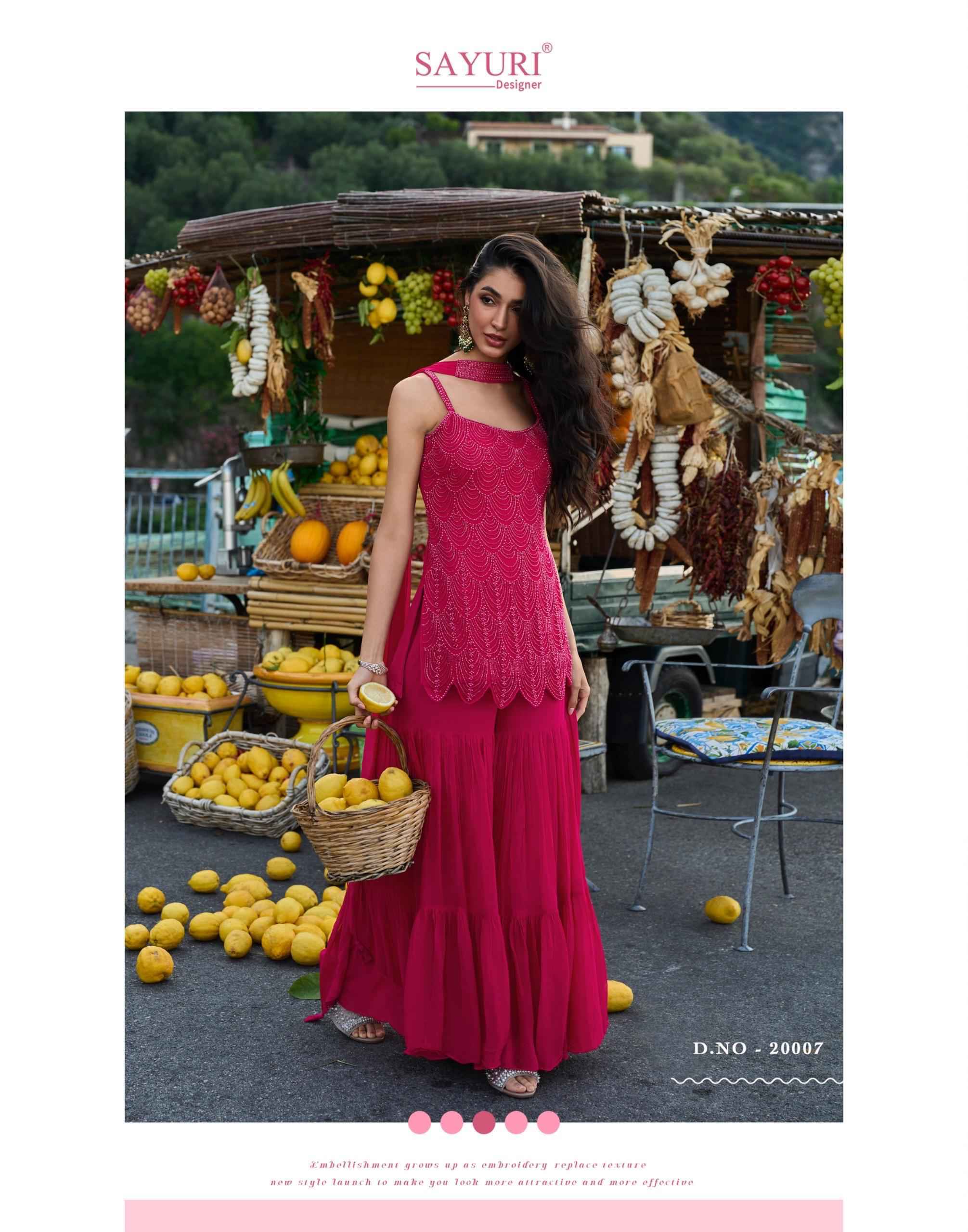 Sayuri Designer Divya Readymade Real Georgette Dress 5 pcs Catalogue