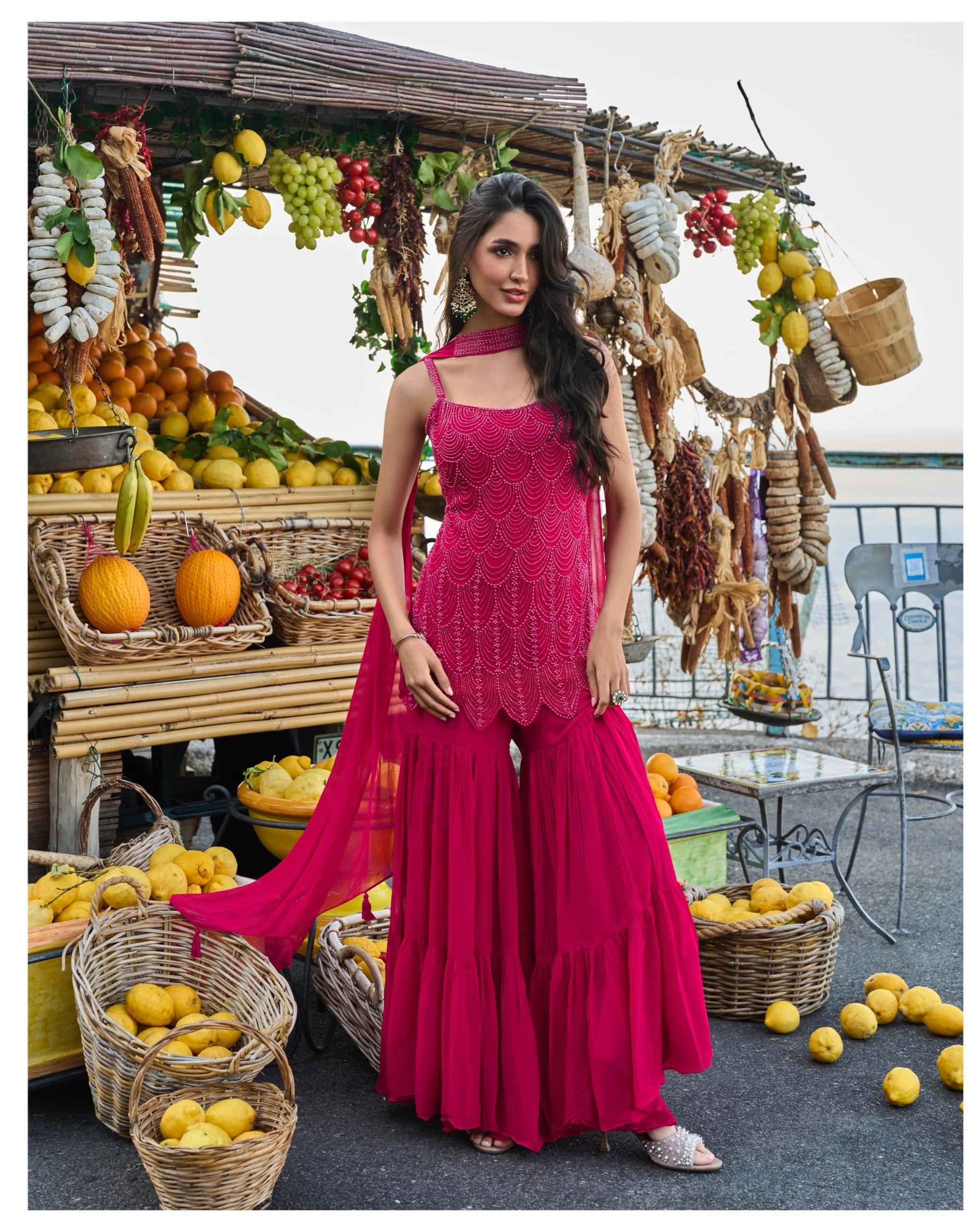 Sayuri Designer Divya Readymade Real Georgette Dress 5 pcs Catalogue