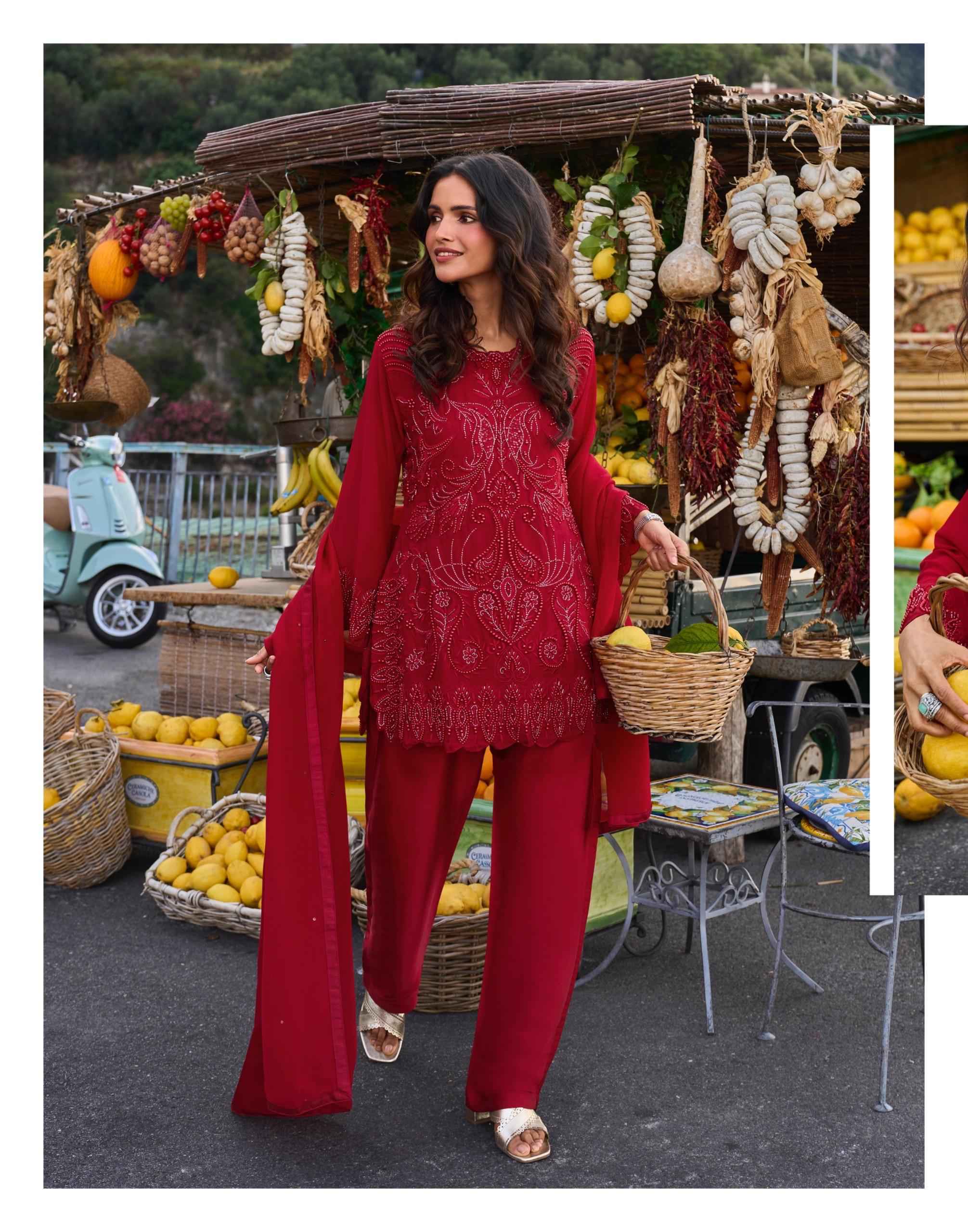 Sayuri Designer Divya Readymade Real Georgette Dress 5 pcs Catalogue