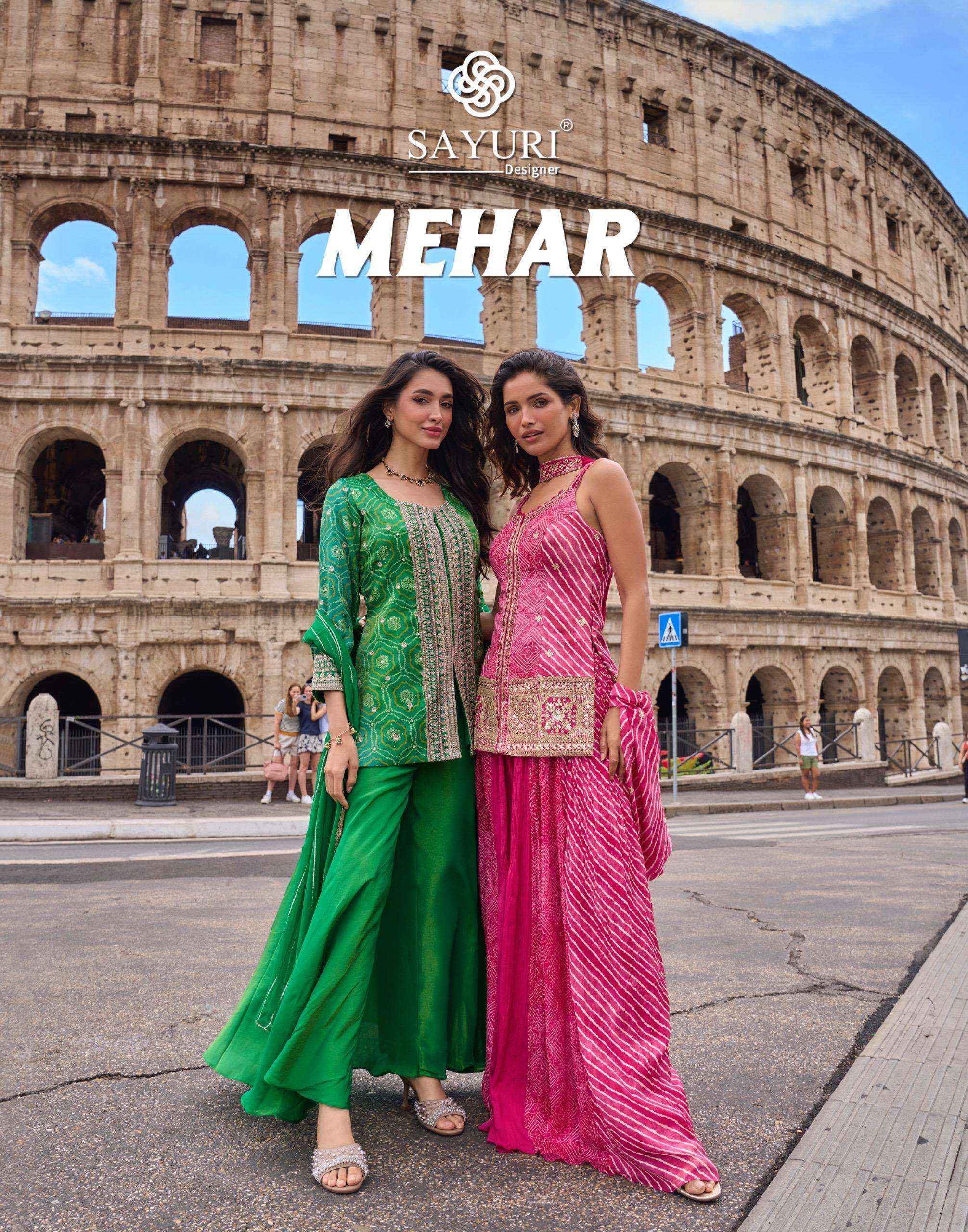 Sayuri Designer Mehar Readymade Simer Silk Dress 3 pcs Catalogue