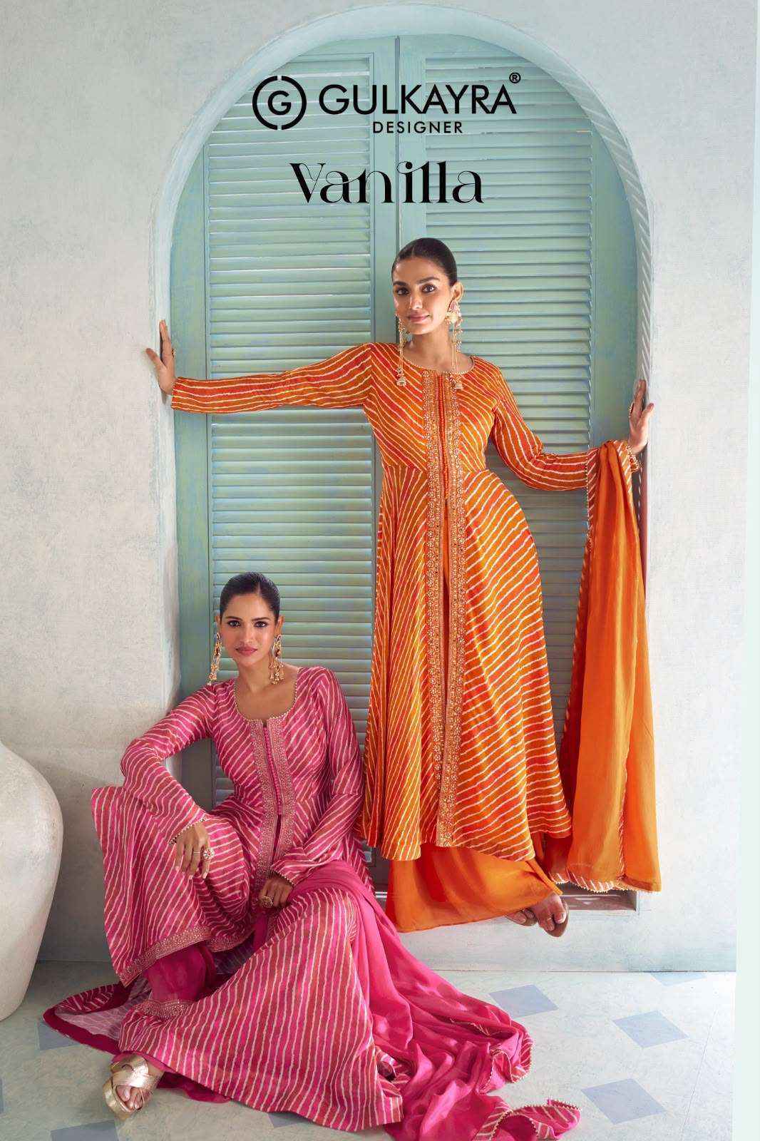 Sayuri Designer Vanilla Readymade Chinon Dress 3 pcs Catalogue