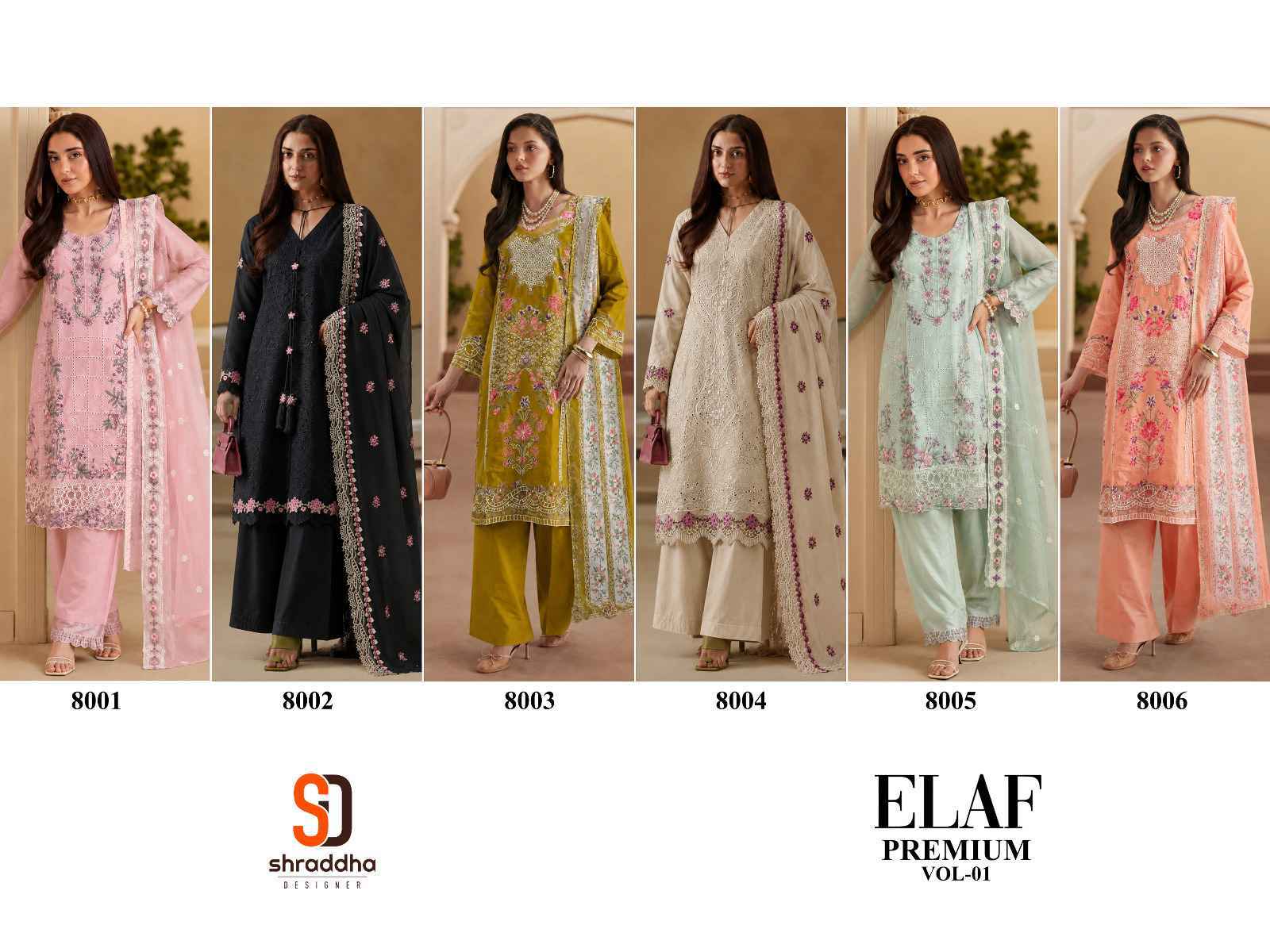Shraddha Designer Elaf Premium Vol 1 Cotton Dress Material 6 pcs Cataloge