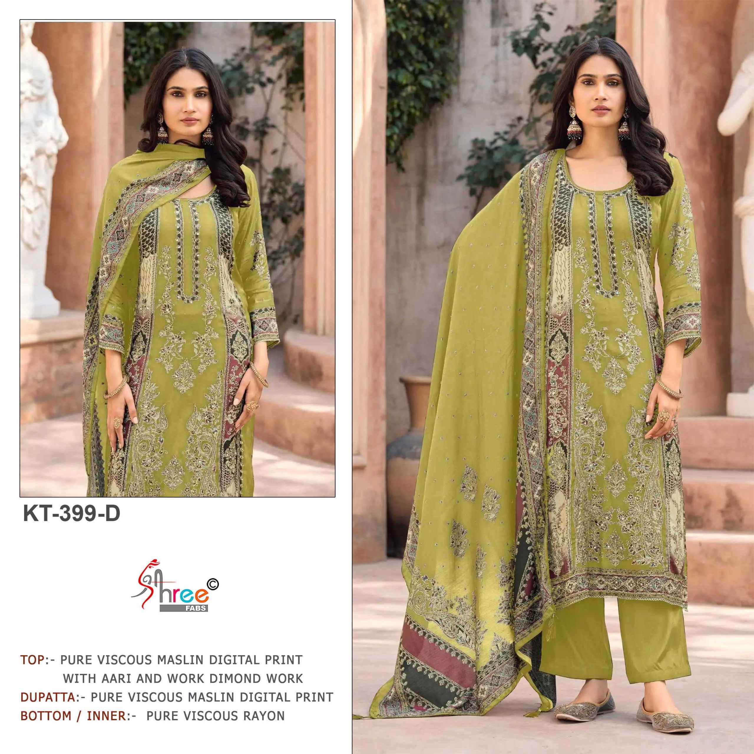 Shree Fabs KT 399 Viscous Maslin Dress Material 4 pcs Catalogue