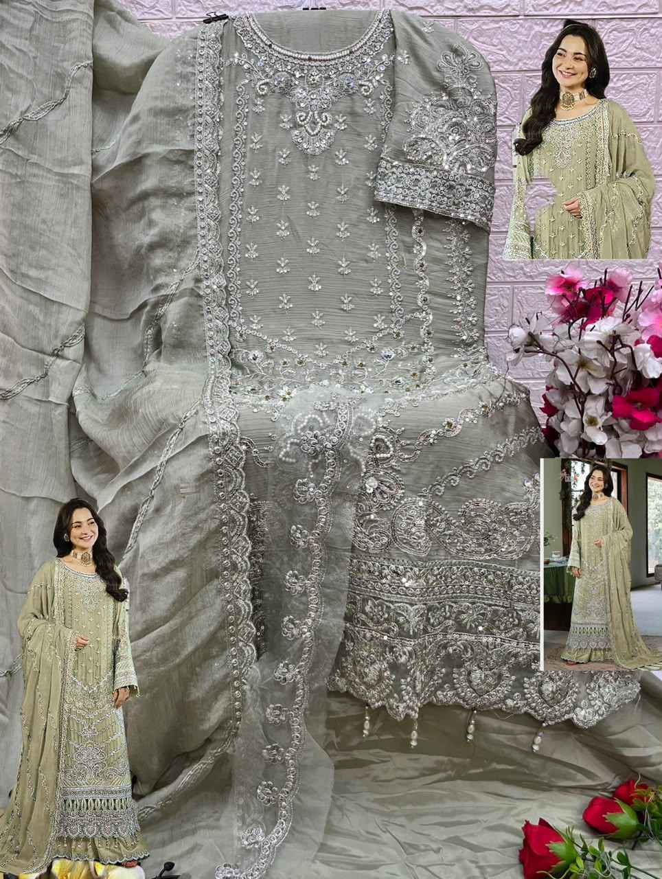 Shree Fabs SF 5627 Chiffon Dress Material 4 pcs Catalogue