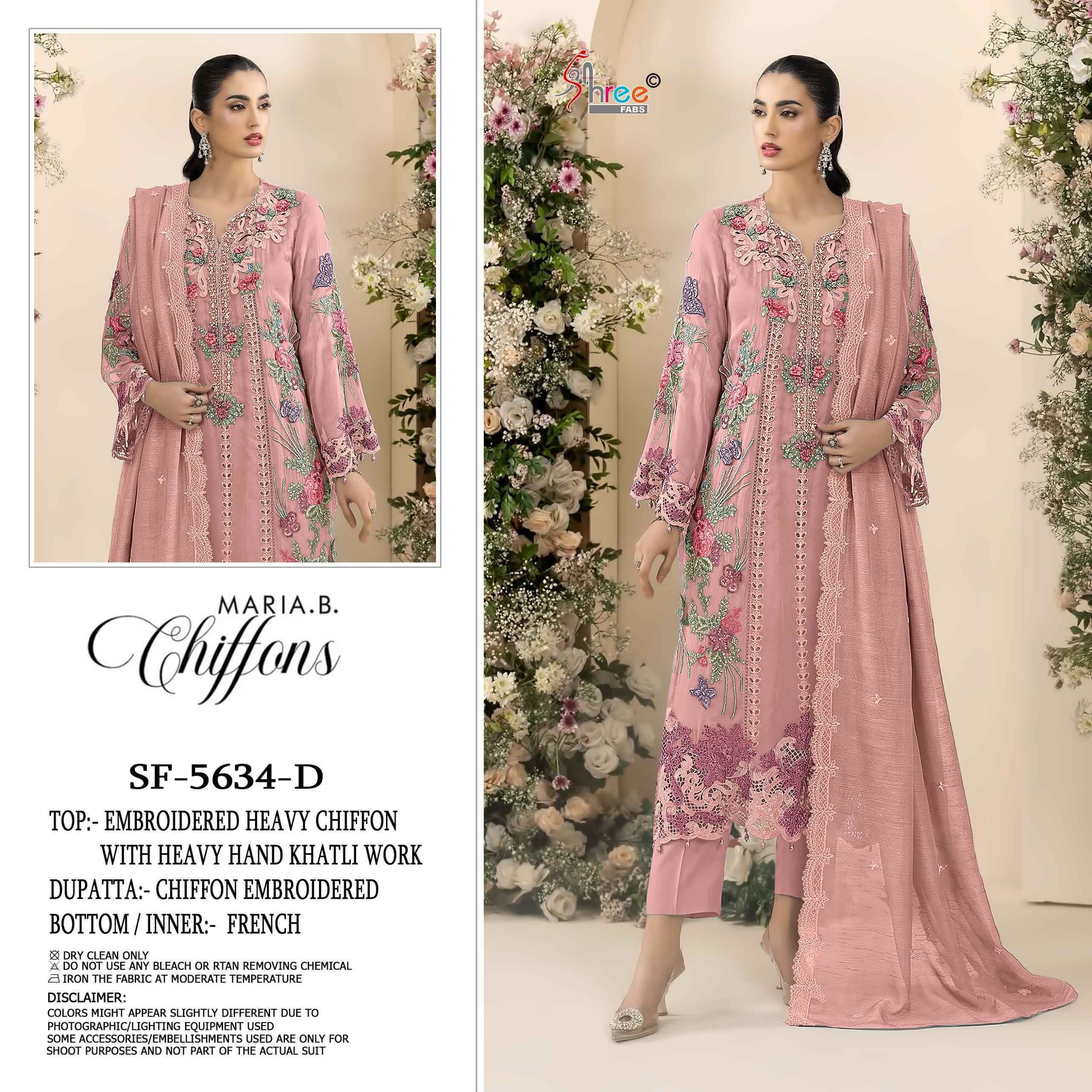Shree Fabs SF 5634 Chiffon Dress Material 4 pcs Catalogue