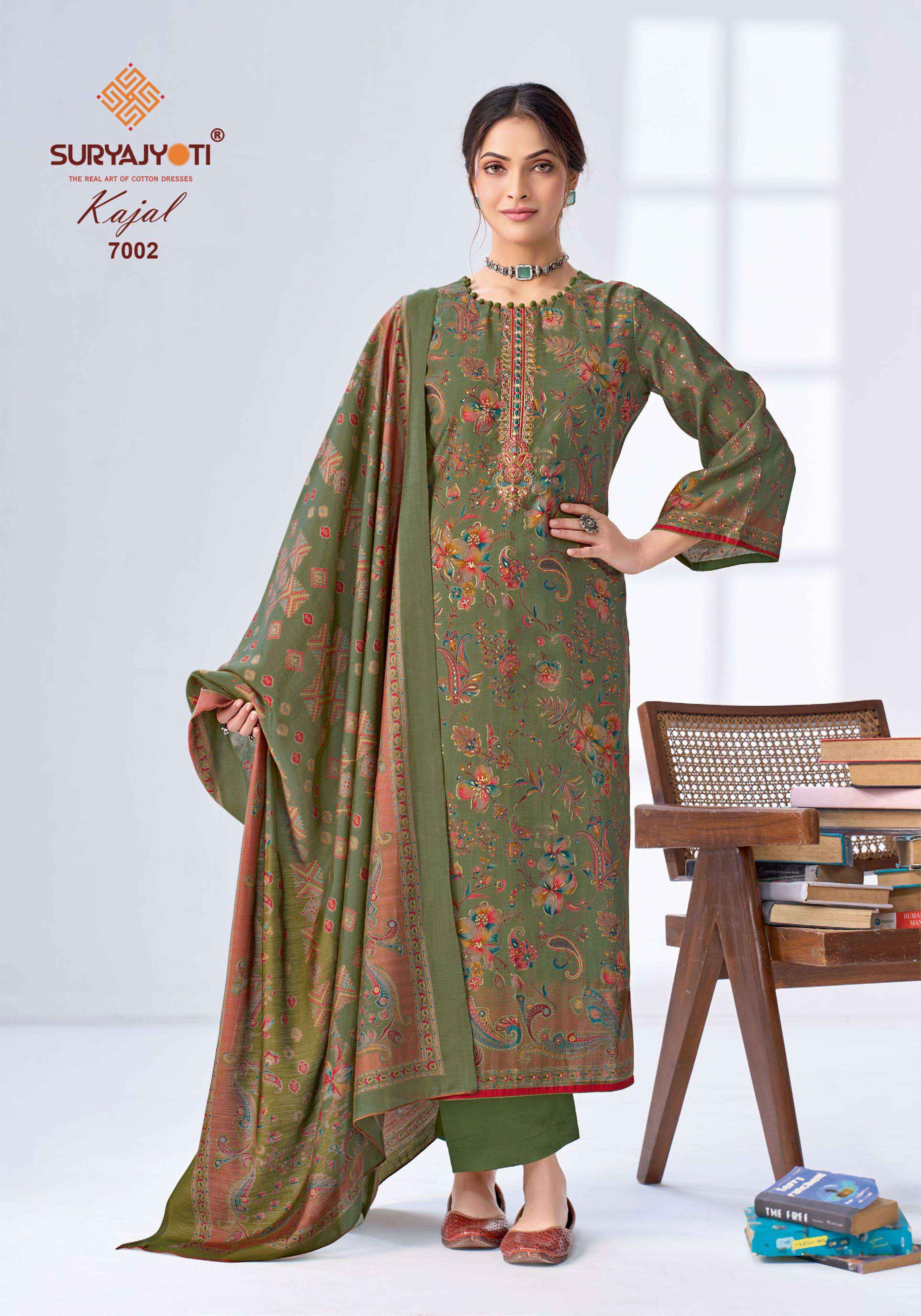 Suryajyoti Kajal Vol 7 Modal Silk Dress Material 6 pcs Catalogue