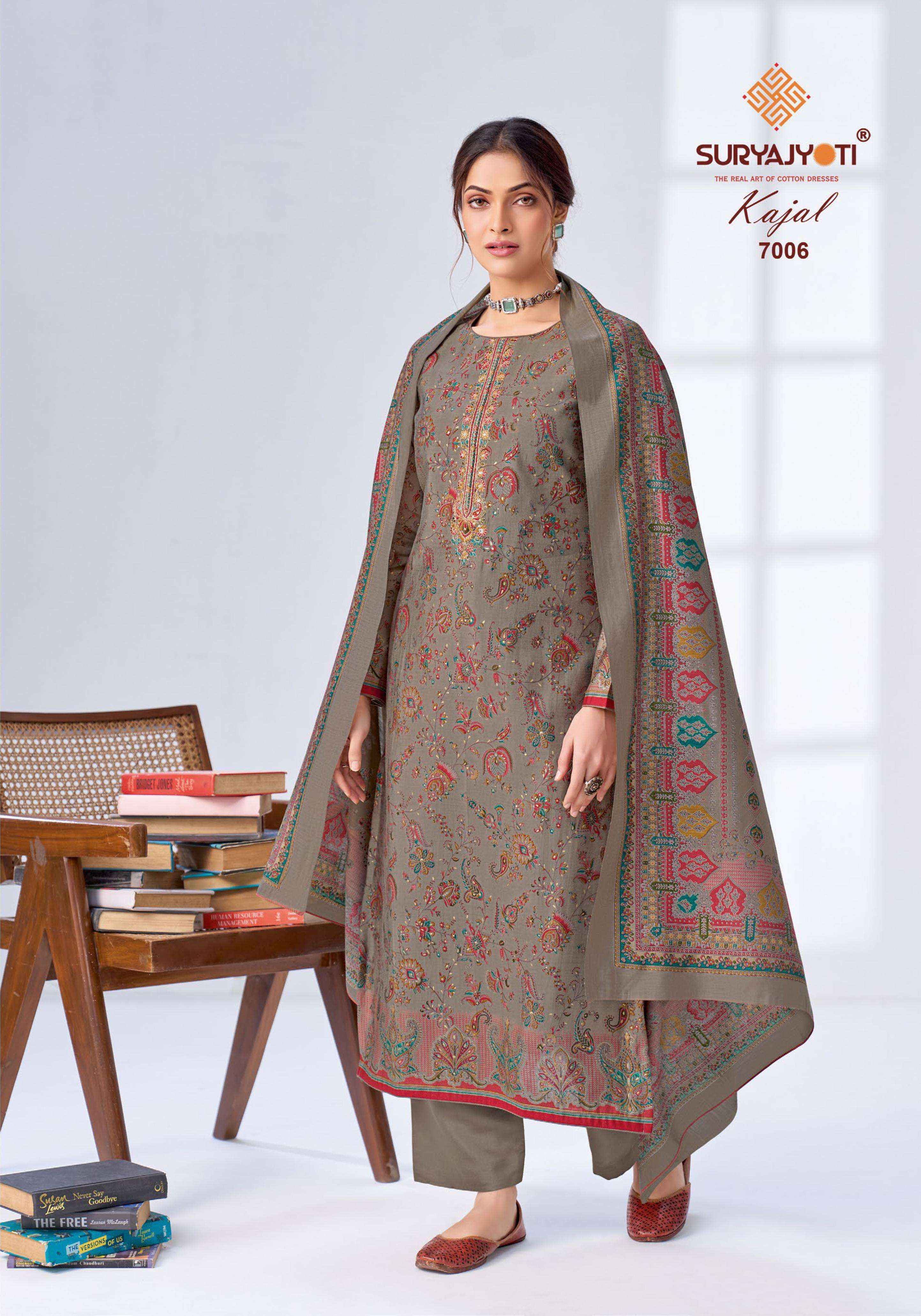 Suryajyoti Kajal Vol 7 Modal Silk Dress Material 6 pcs Catalogue