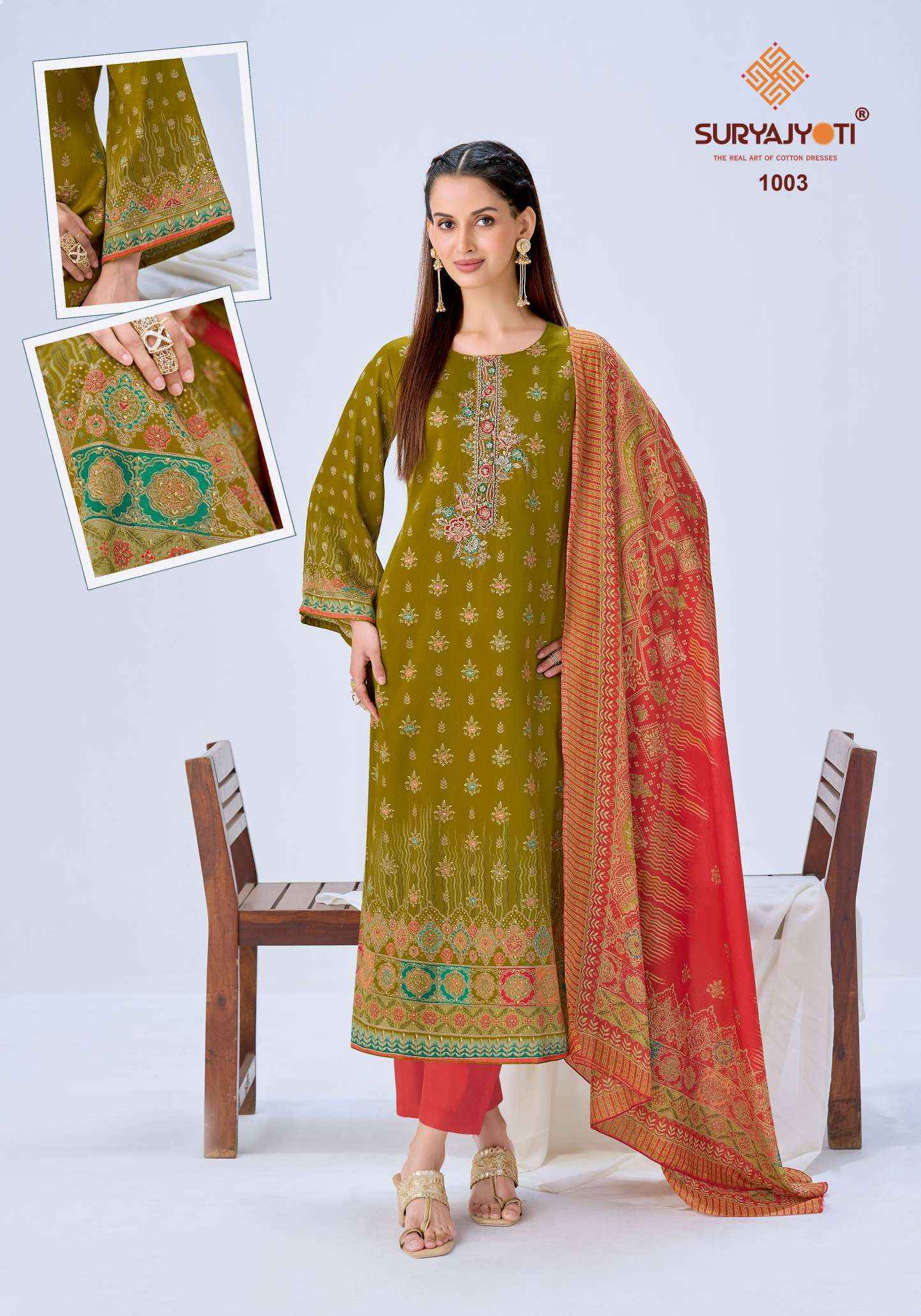 Suryajyoti Karuna Vol 1 Jam Satin Dress Material 6 pcs Catalogue
