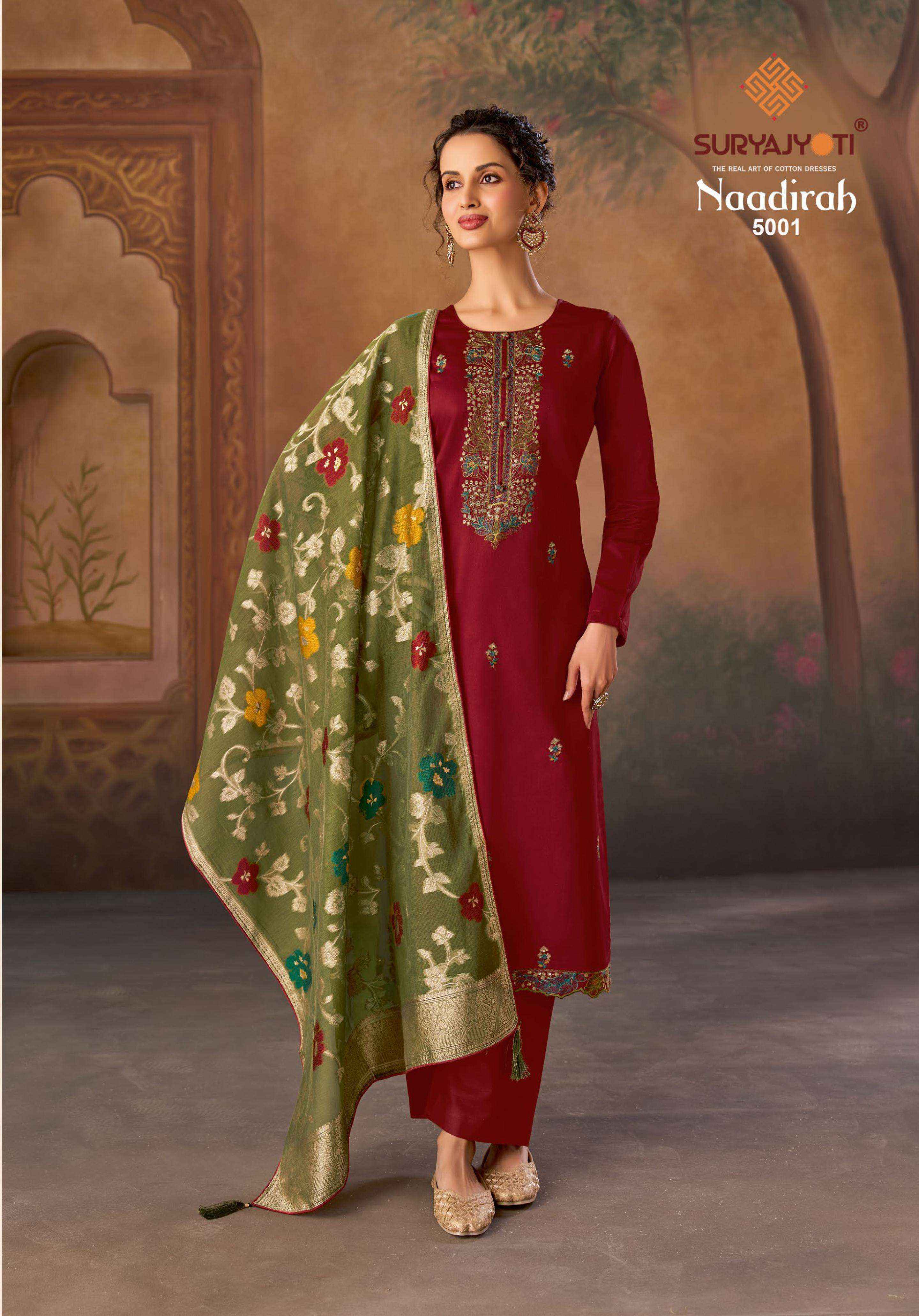 Suryajyoti Naadirah Vol 5 Jam Satin Dress Material 6 pcs Catalogue