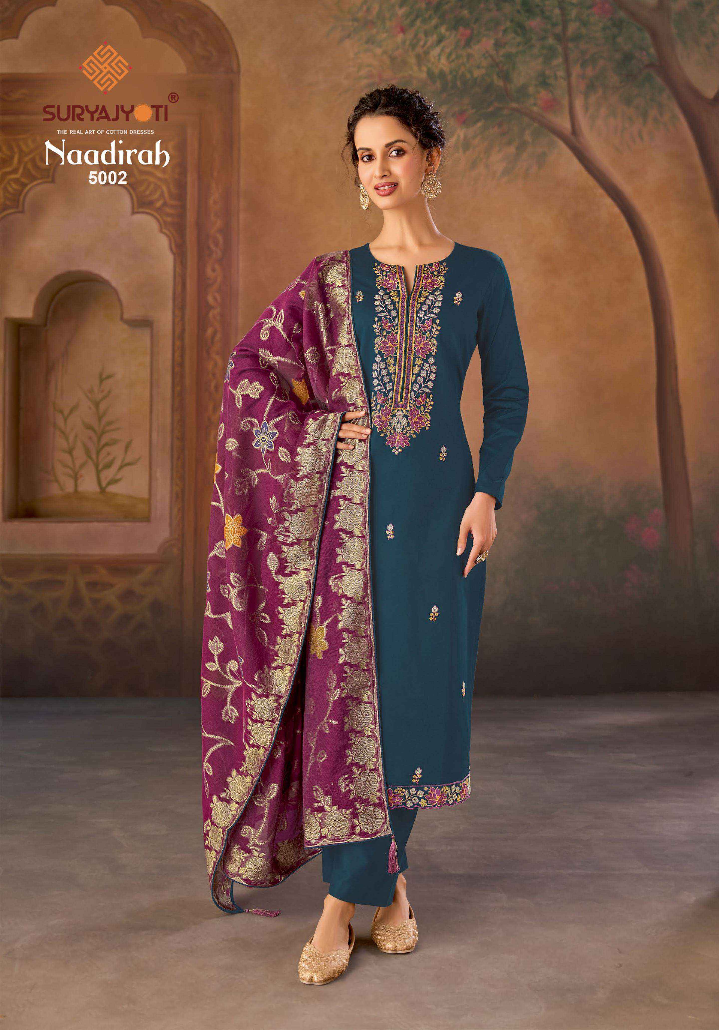 Suryajyoti Naadirah Vol 5 Jam Satin Dress Material 6 pcs Catalogue