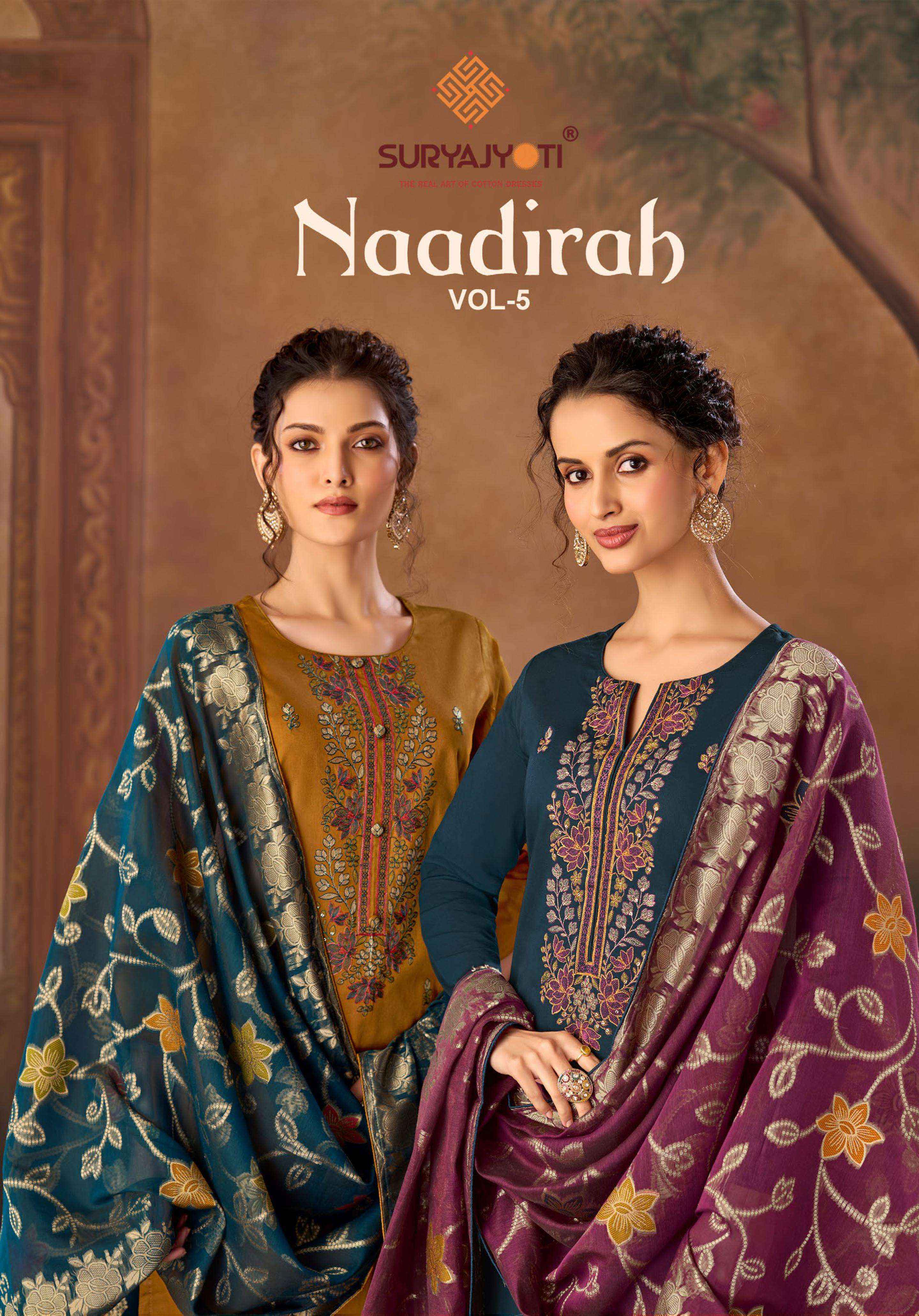 Suryajyoti Naadirah Vol 5 Jam Satin Dress Material 6 pcs Catalogue