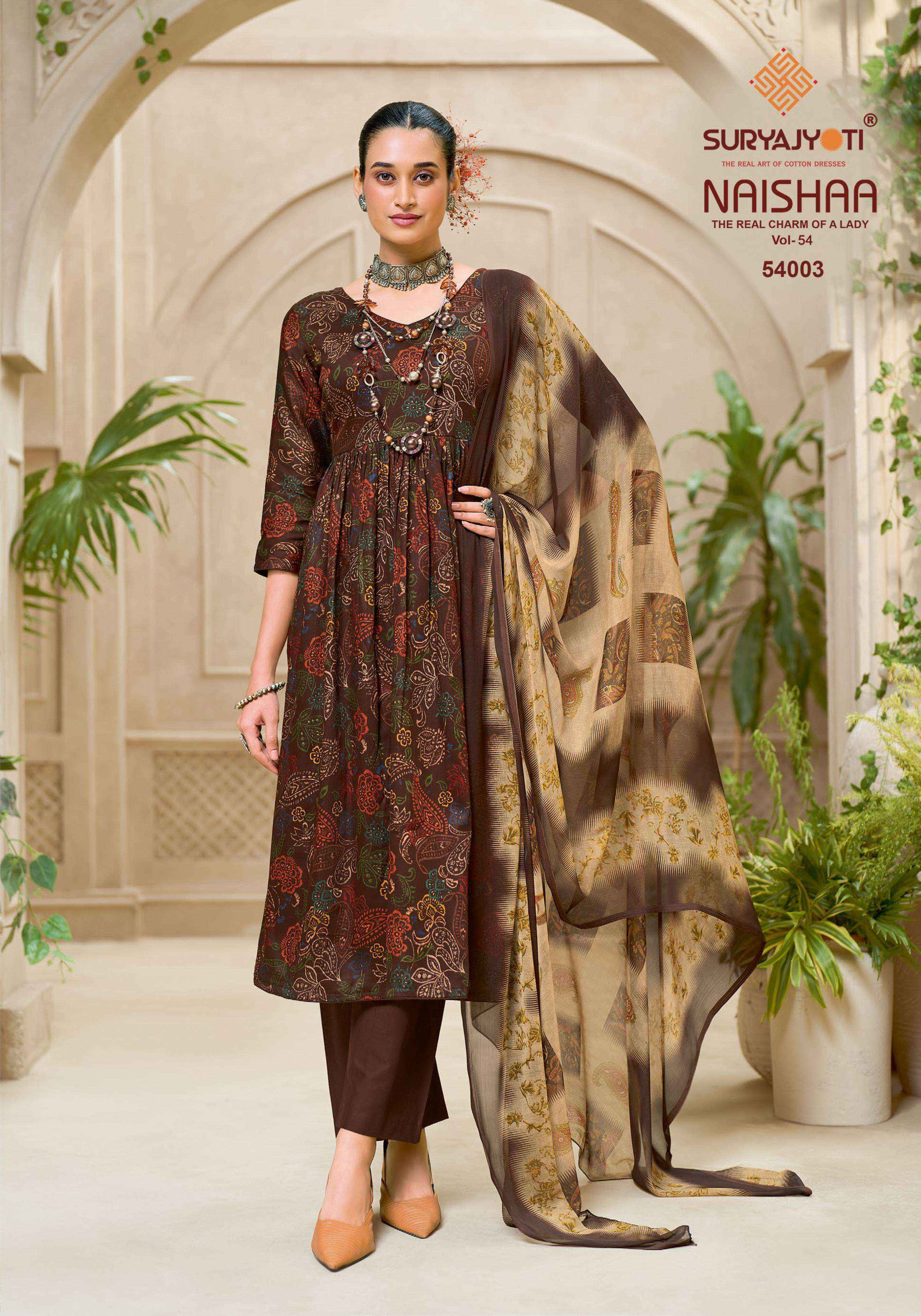 Suryajyoti Naishaa Vol 54 Jam Satin Dress Material 10 pcs Catalogue