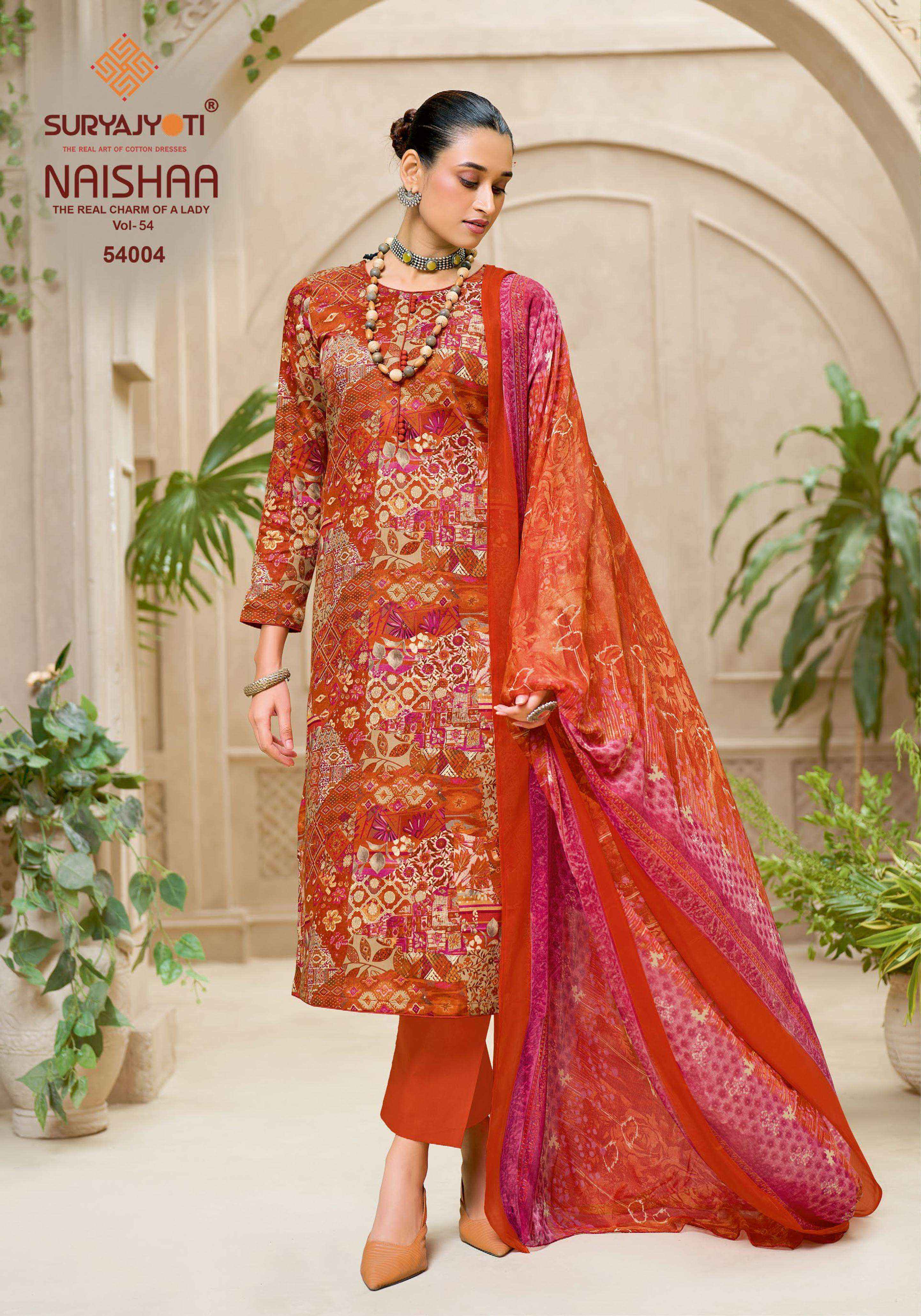 Suryajyoti Naishaa Vol 54 Jam Satin Dress Material 10 pcs Catalogue