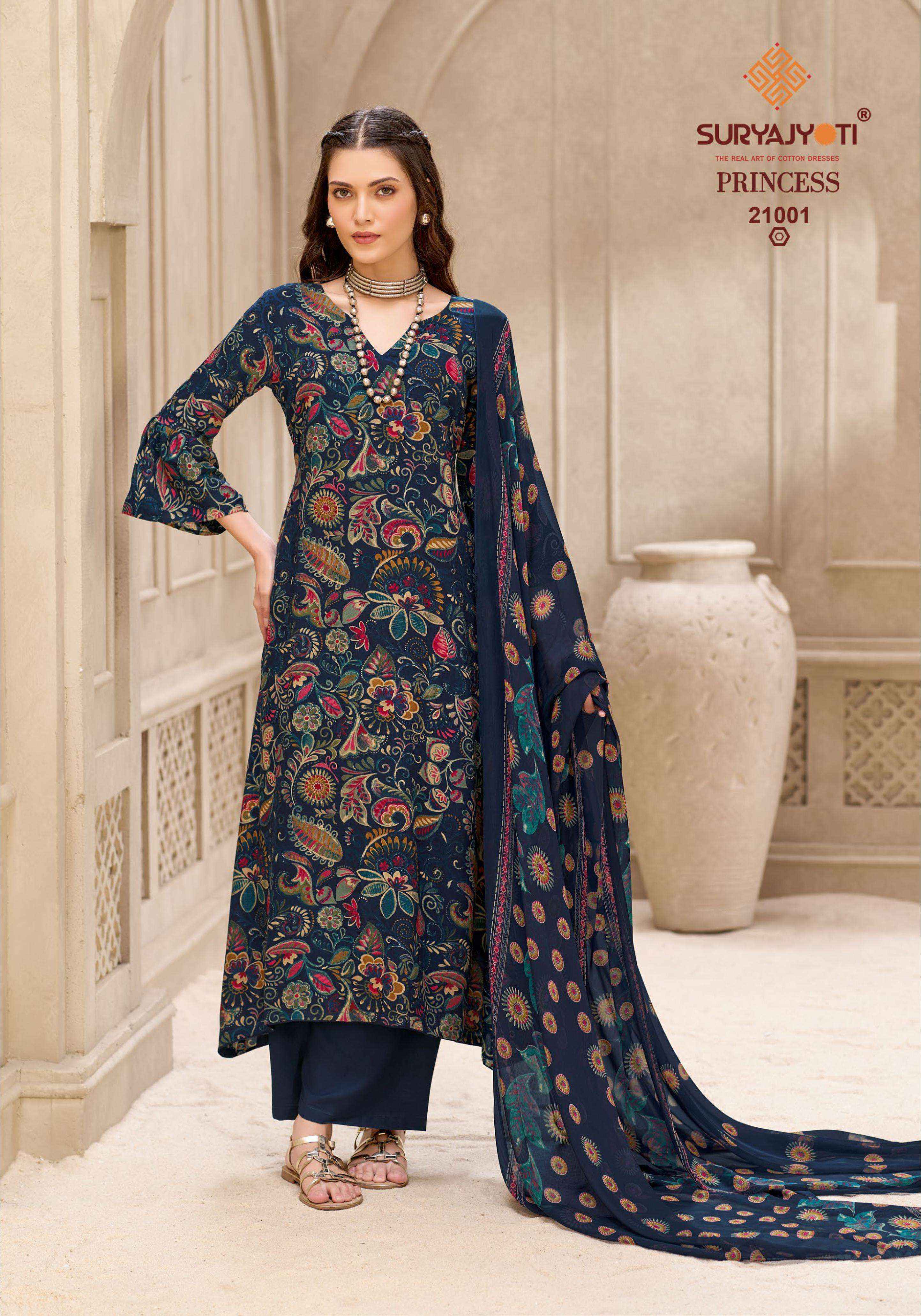 Suryajyoti Princess Vol 21 Rayon Dress Material 10 pcs Catalogue