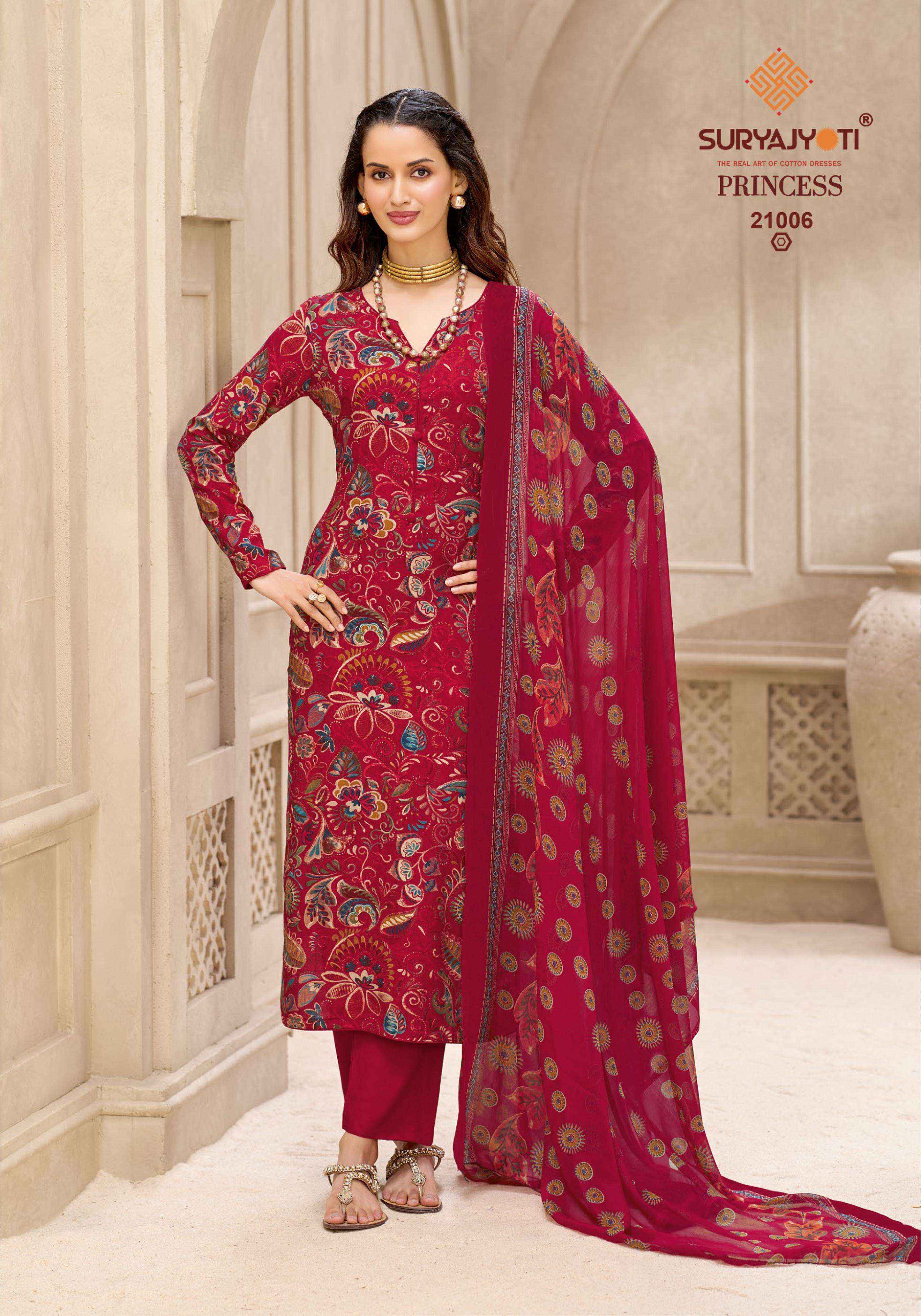 Suryajyoti Princess Vol 21 Rayon Dress Material 10 pcs Catalogue