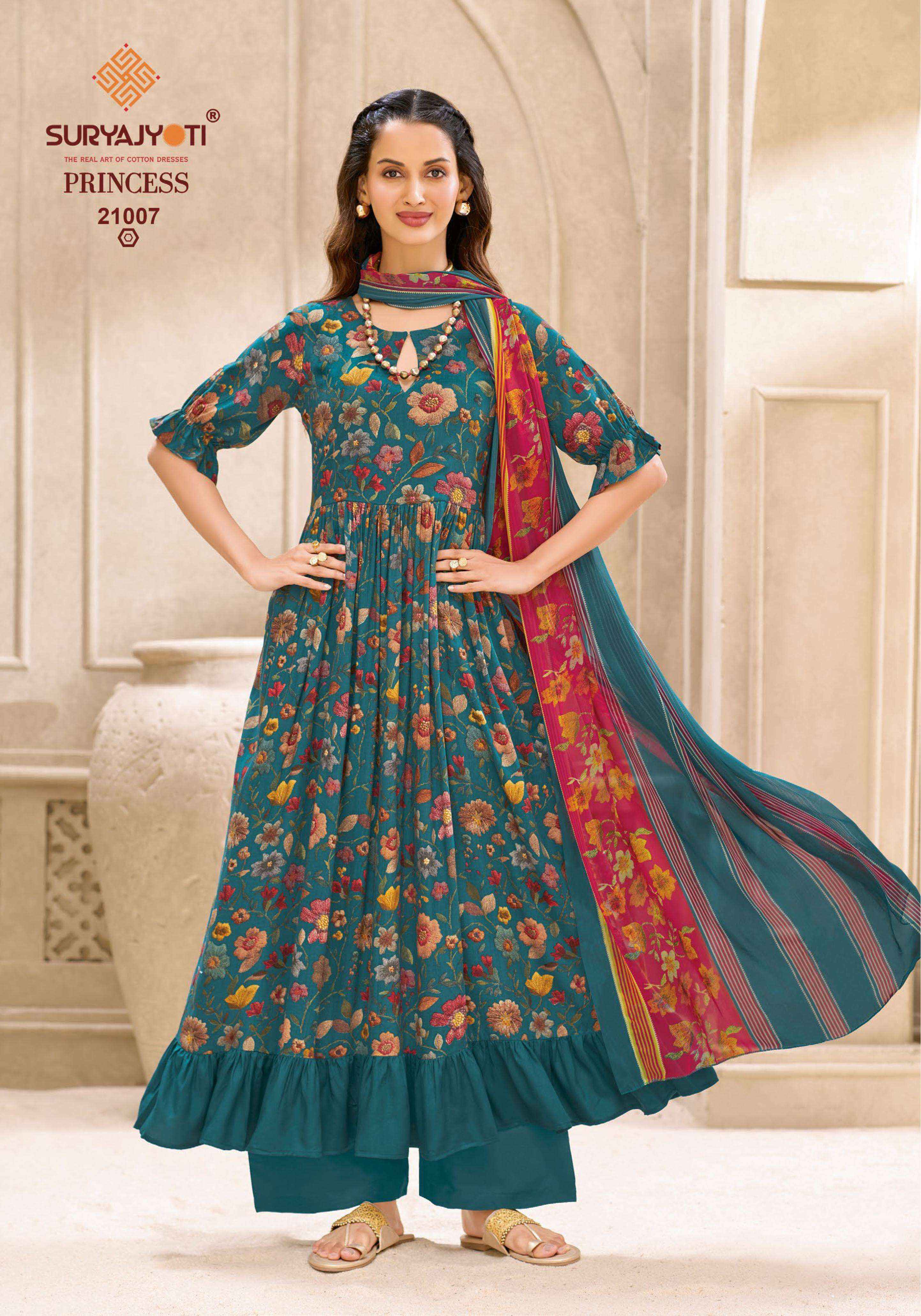 Suryajyoti Princess Vol 21 Rayon Dress Material 10 pcs Catalogue
