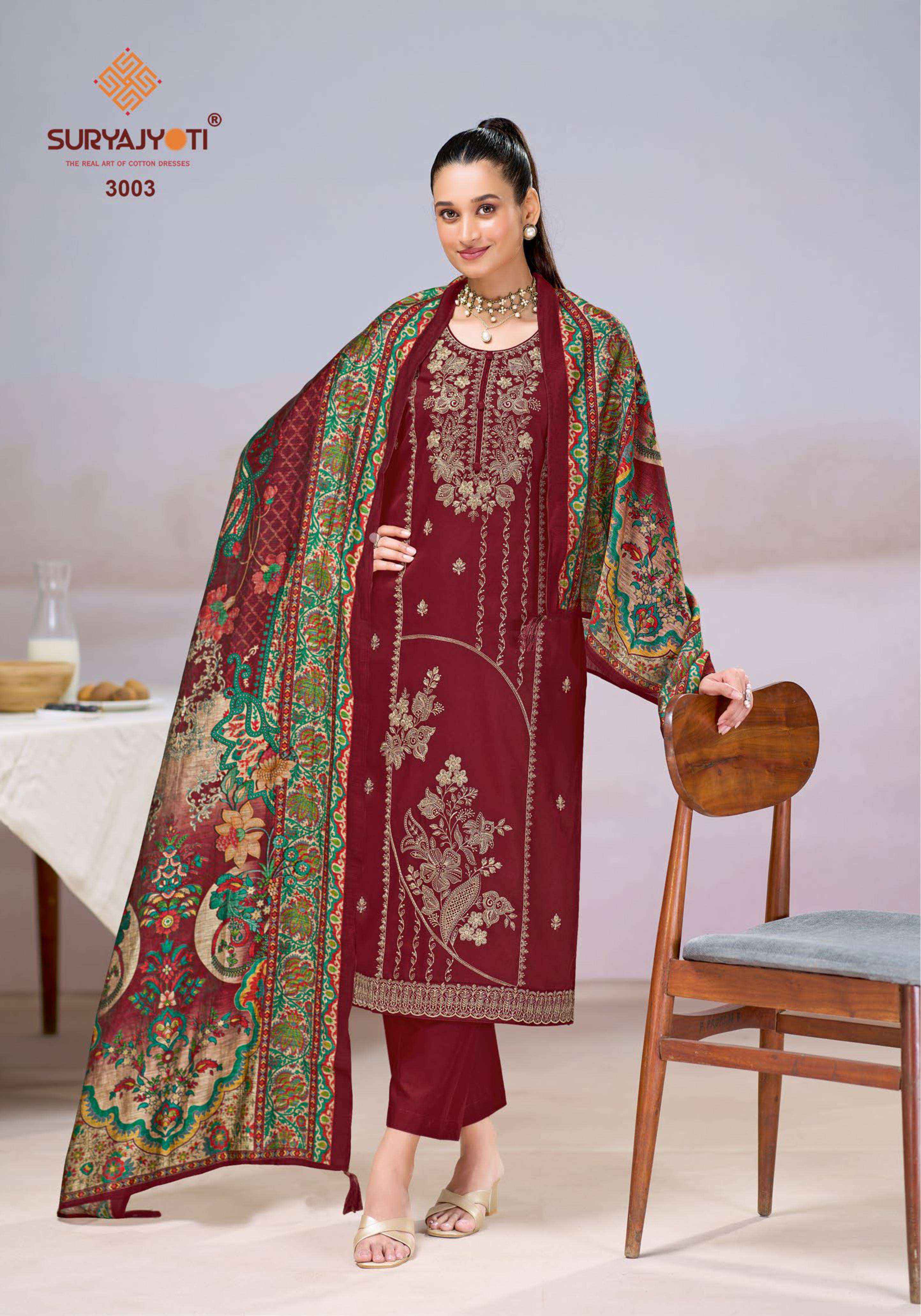 Suryajyoti Zaira Vol 3 Jam Satin Dress Material 6 pcs Catalogue