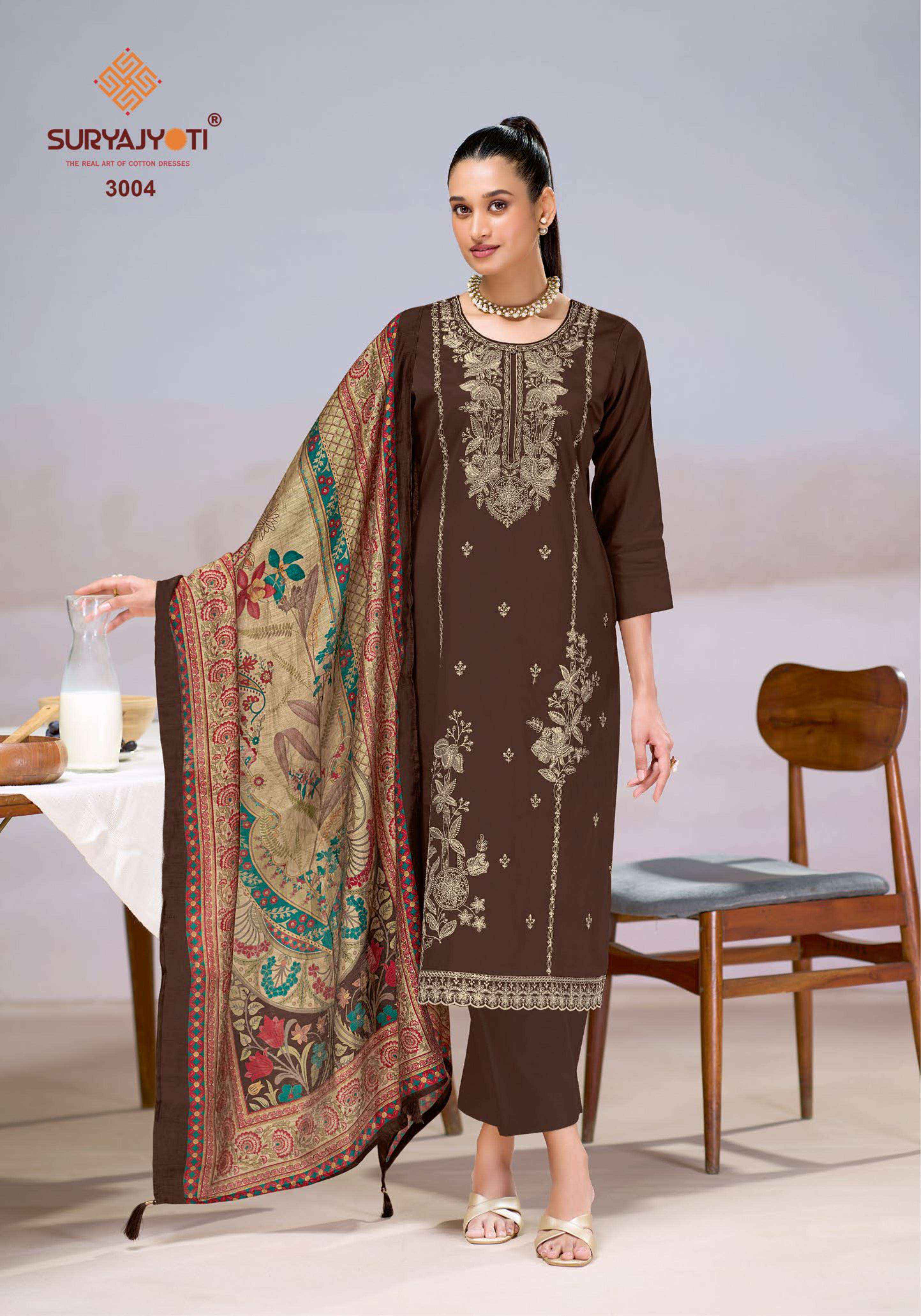 Suryajyoti Zaira Vol 3 Jam Satin Dress Material 6 pcs Catalogue